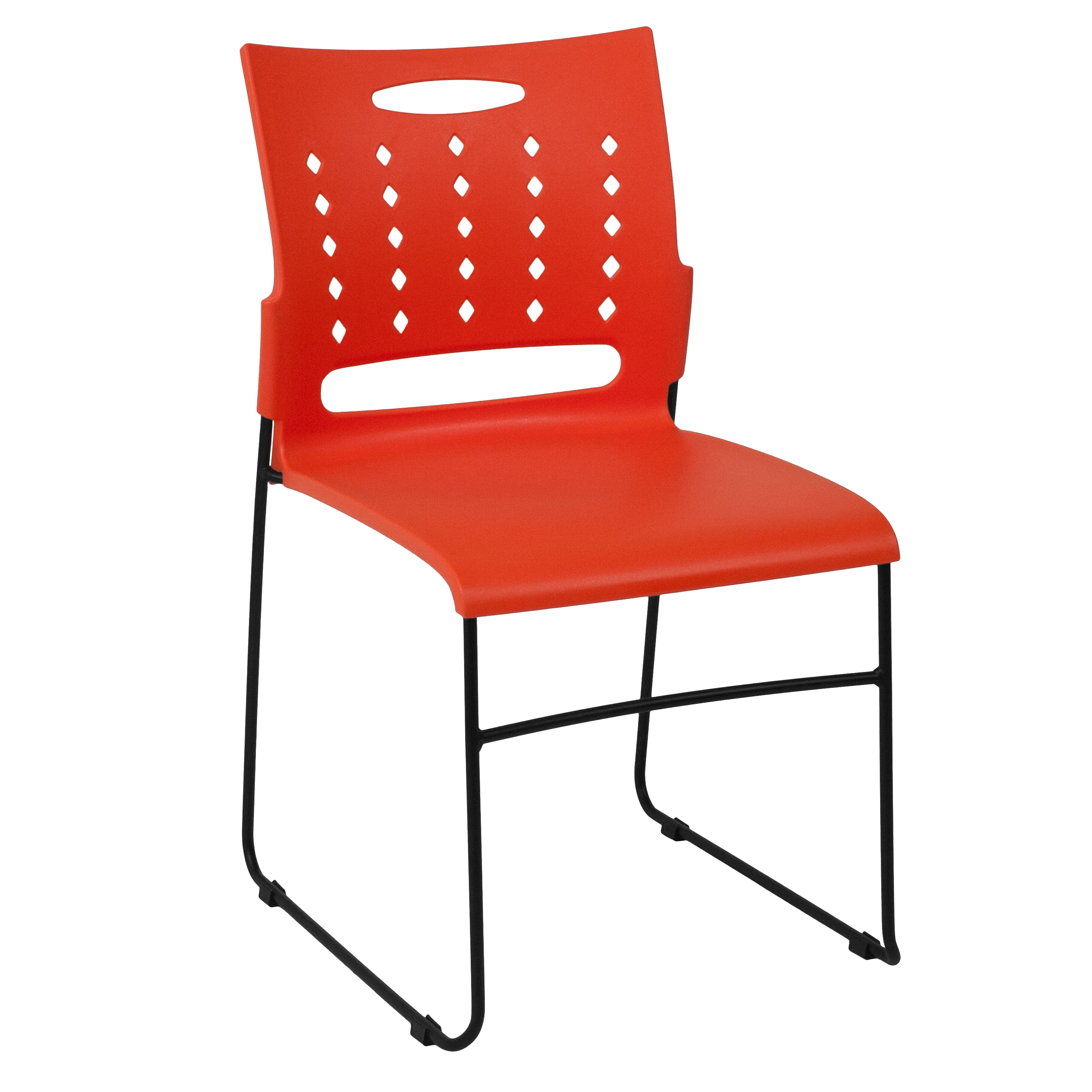Flash Furniture 889142258148 Modern Orange Plastic Accent Chair