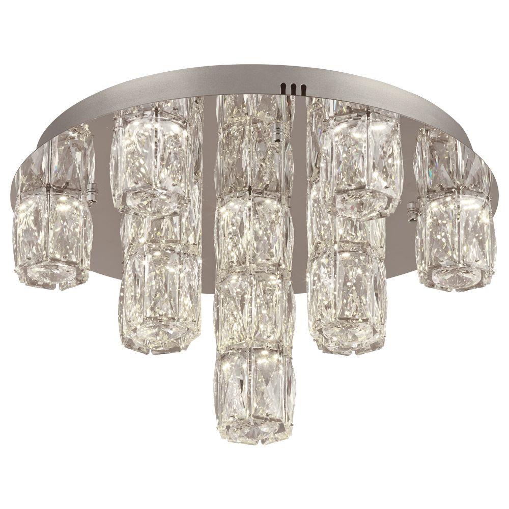 PLC Lighting 90100PC 1-Light 18-in Polished Chrome LED Flush Mount Light