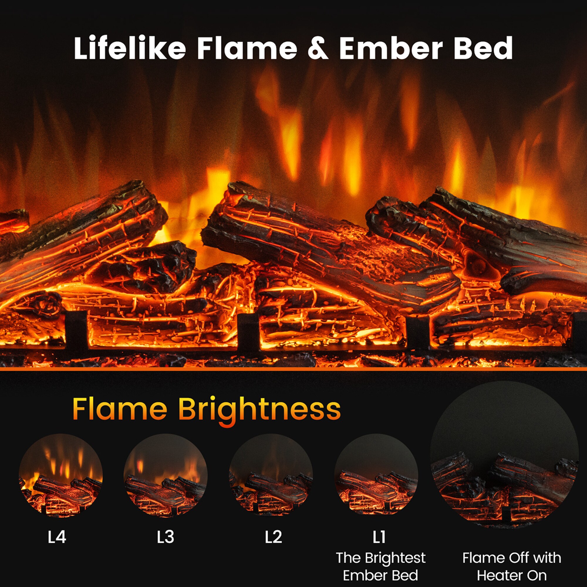 Goplus FP10362US-BK Electric-Fireplaces - View #2
