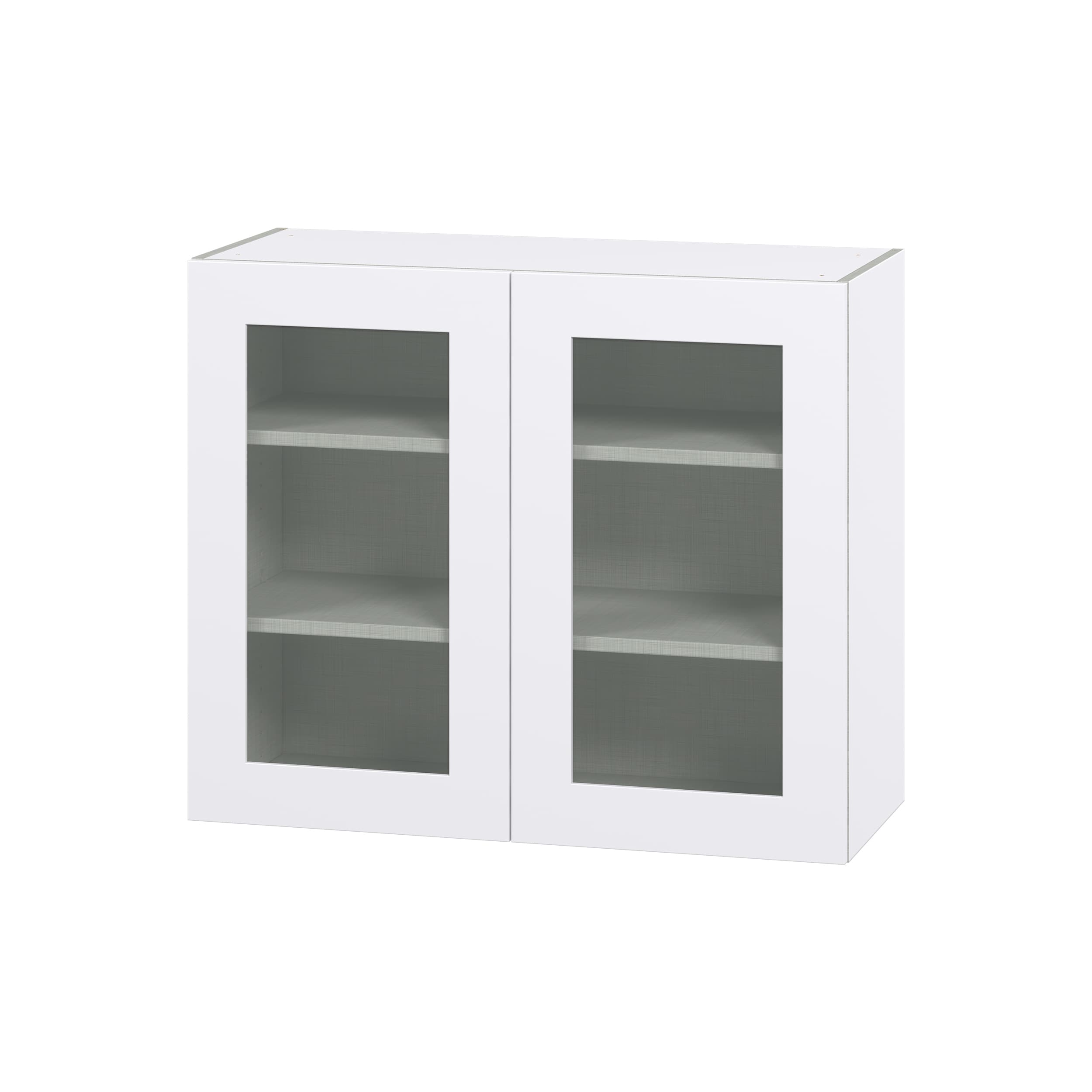Hugo&Borg DSWG3630-JO Jolie 36-in W x 30-in H x 14-in D Warm White Wall Fully assembled Cabinet (Glass Panel Glass)