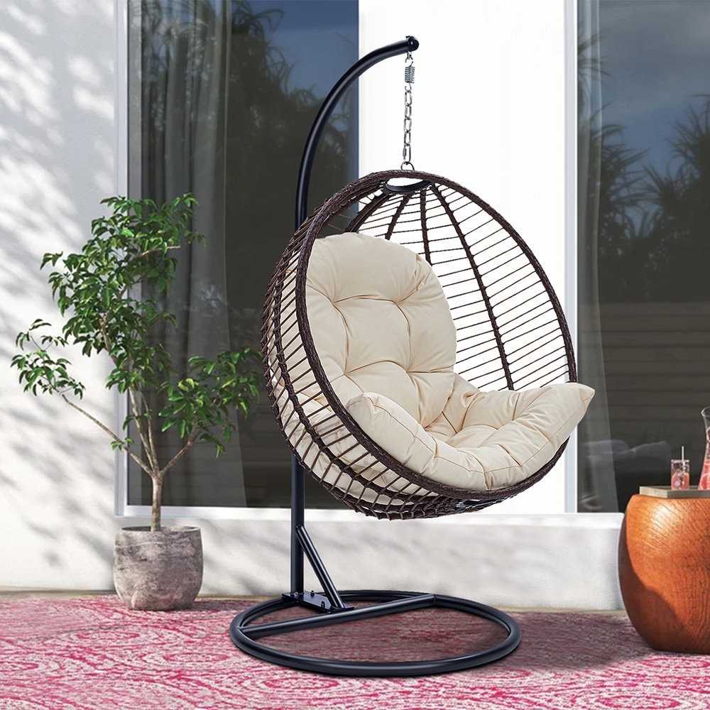 Topcraft Hammocks Beige Fabric Hammock Chair with Stand at Lowes.com