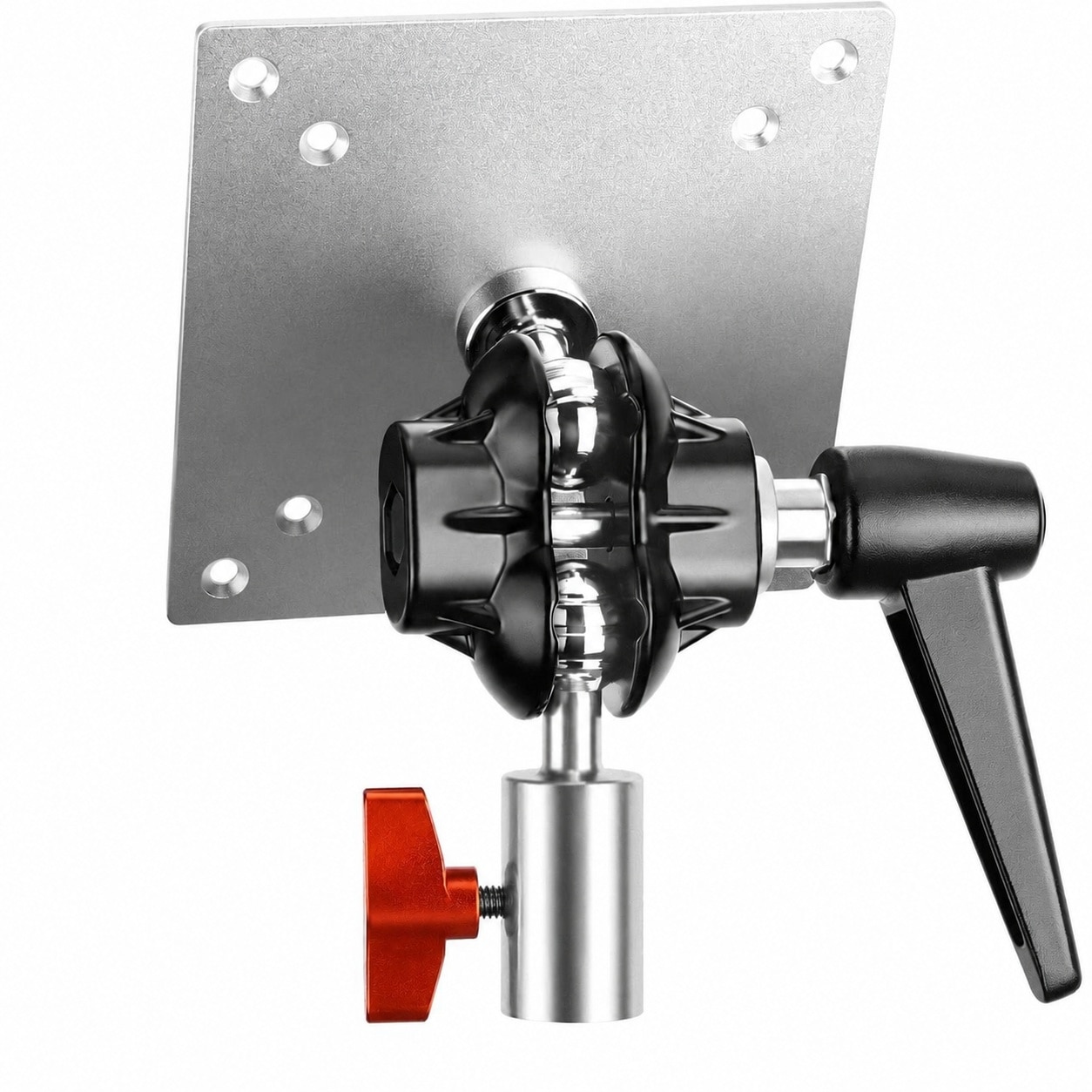 CYIKE  Monitor Mount Adapter with VESA Mount Aluminum Alloy Dual 360 Degree Ball Joint M4 Screw and 5/8 Inch Receiver for Outdoor TV Stand and