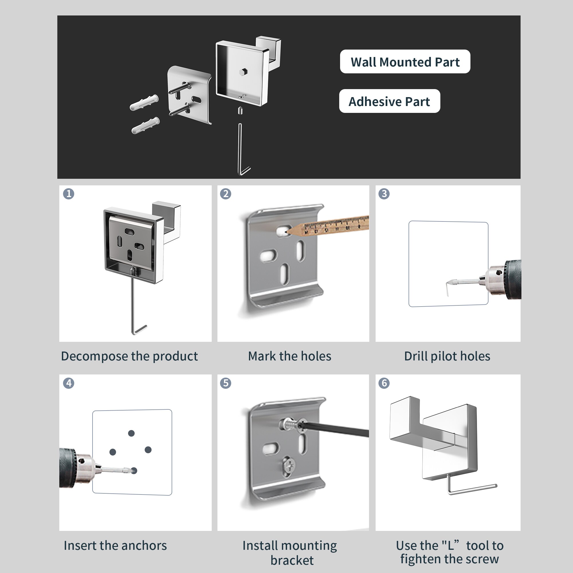 FORIOUS LL19002CH5A Decorative-Bath-Hardware-Kits - View #9