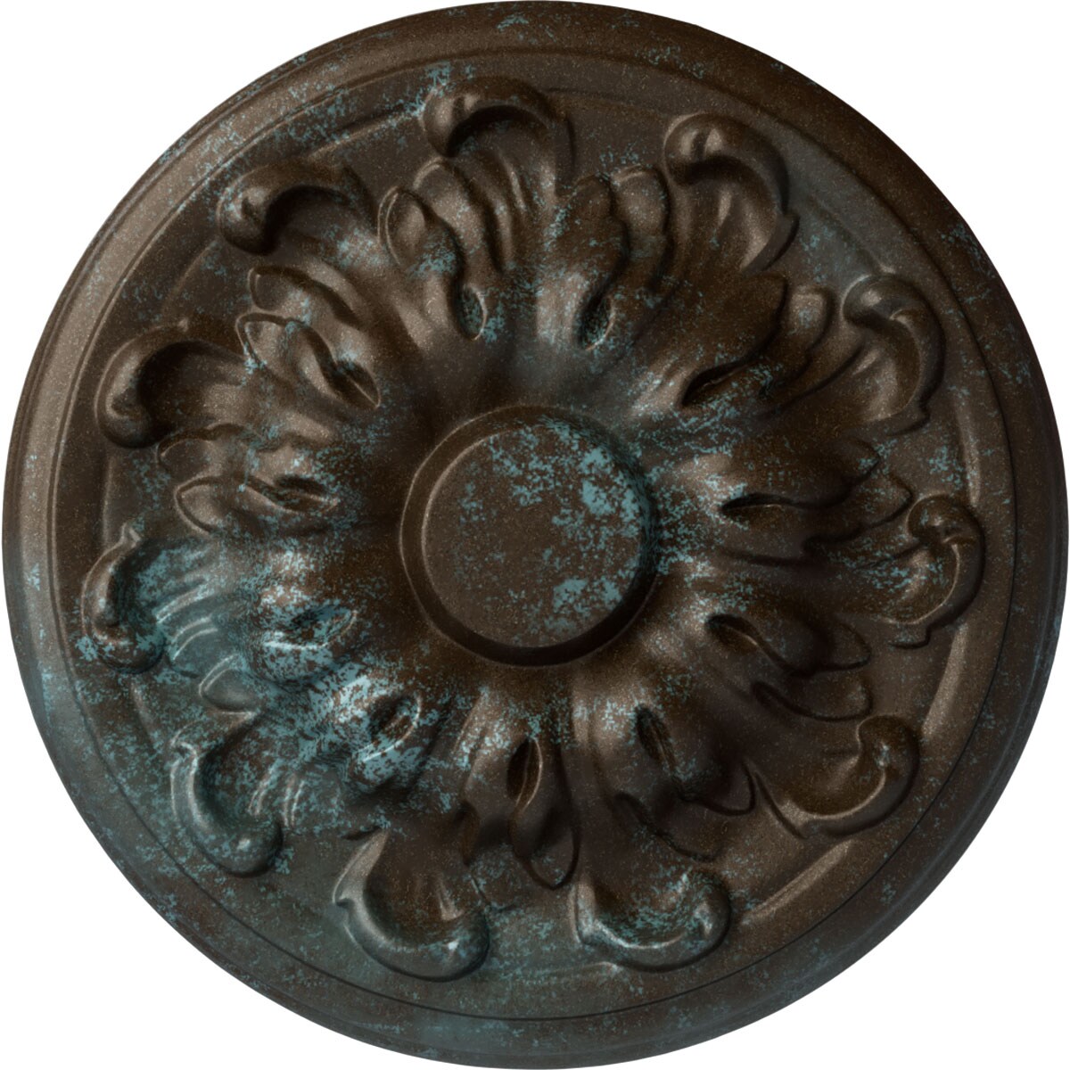 Ekena Millwork CM08MUBBS Millin 7.875-in W x 7.875-in L Painted Bronze Blue Patina Polyurethane Whole Ceiling Medallion