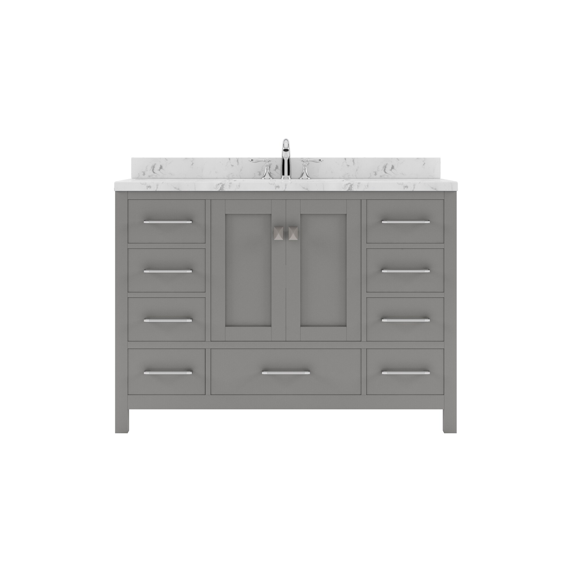 Virtu USA GS-50048-CMRO-GR-NM Caroline Avenue 48-in Gray Undermount Single Sink Bathroom Vanity with Cultured Marble Quartz Top