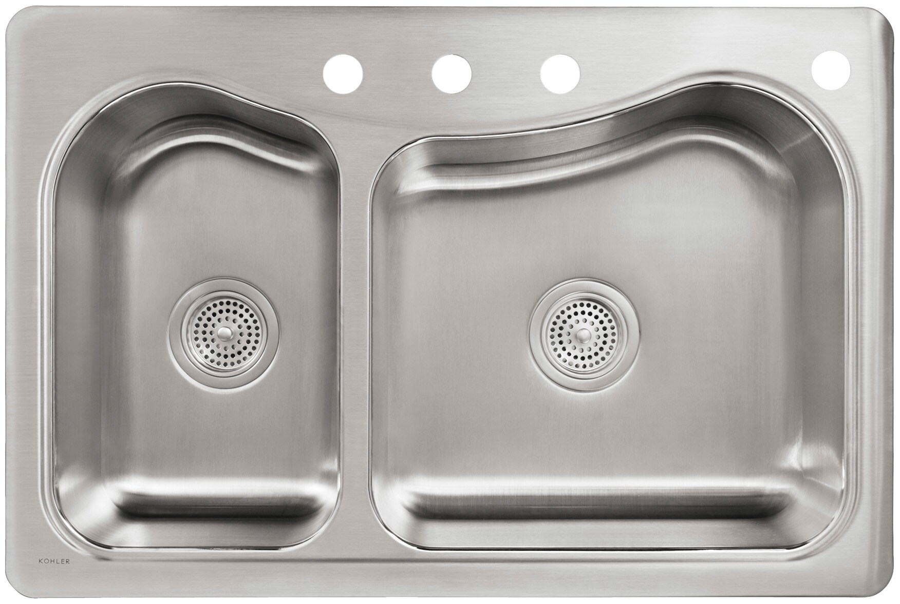 Kohler Staccato Drop In 33 In X 22 In Stainless Steel Double Offset