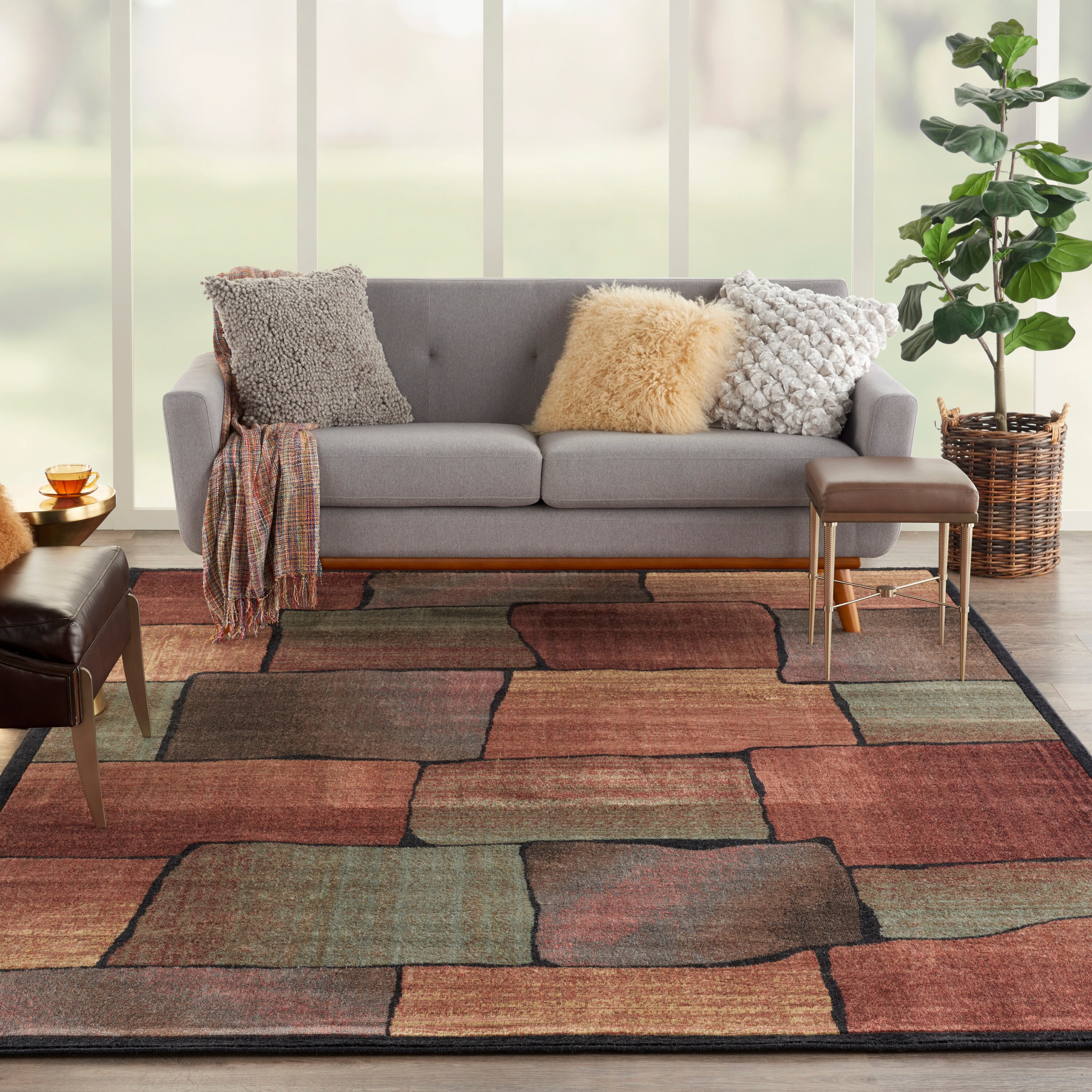 Nourison Expressions 2 x 3 Multicolor Indoor Abstract Area Rug