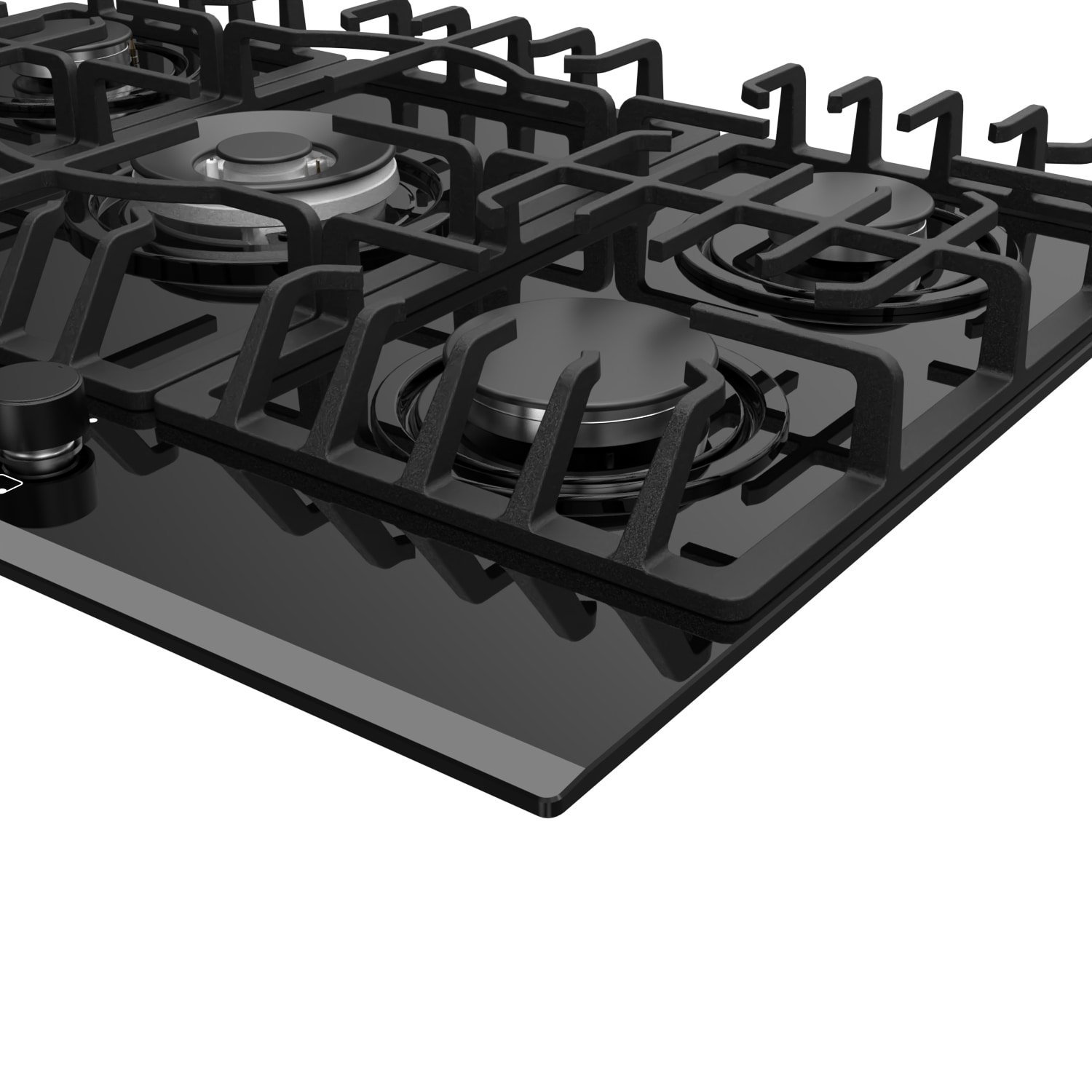 MIDUO 35 Black Tempered Glass Panel Built-in Gas Cooktop, 5 Burners  Built-in Gas Cooktop Aluminum Stove Head + Enamel Cover NG/LPG Kitchen  Built-In
