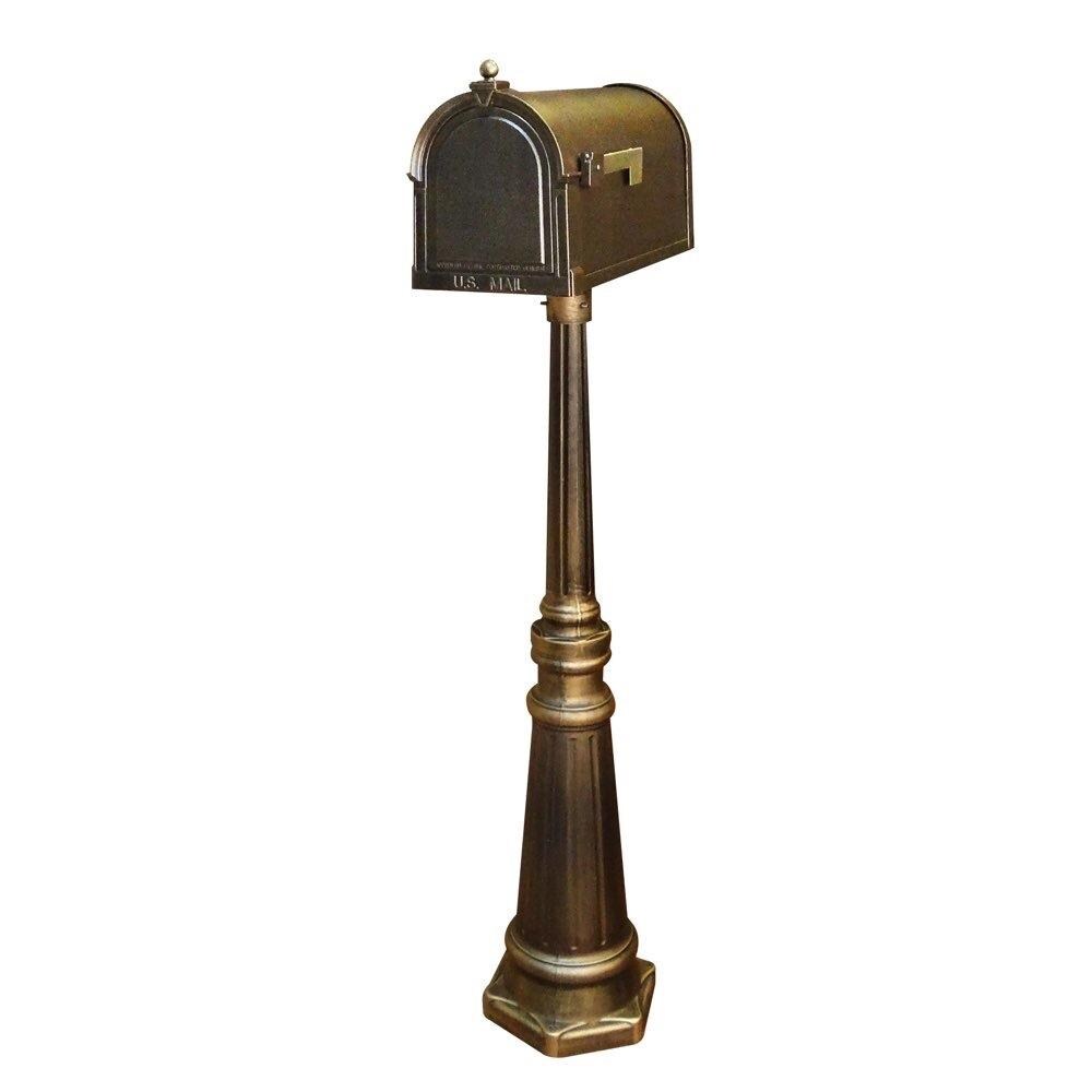  ZX9SPCLL118 SCB-1015-SPK-591-BRZ Berkshire Curbside Mailbox with Tacoma Mailbox Post Unit- Hand Rubbed Bronze
