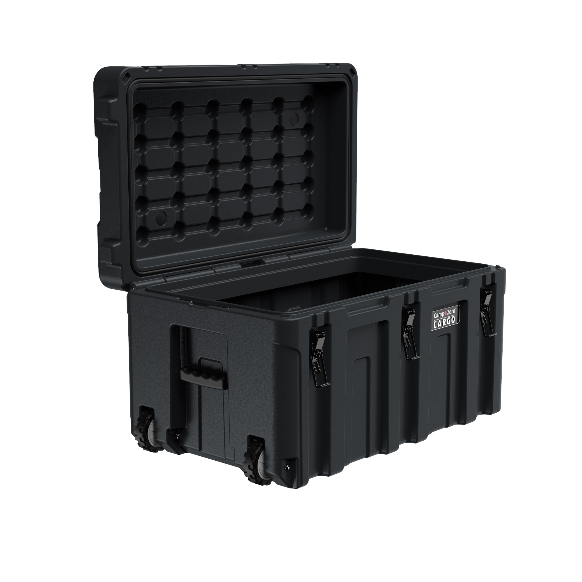 Extra Large Black Heavy Duty Rolling Storage Tote with Latching Lid