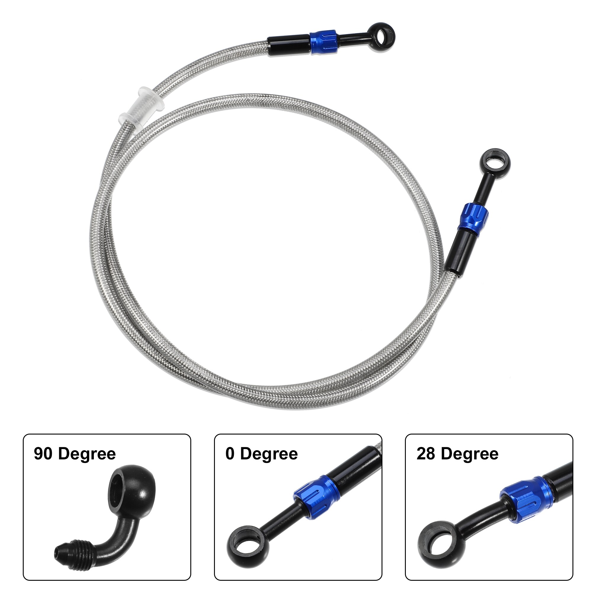 Unique Bargains Brake Hose AN3 28 90 Degree M10 Motorcycle Hydraulic ...