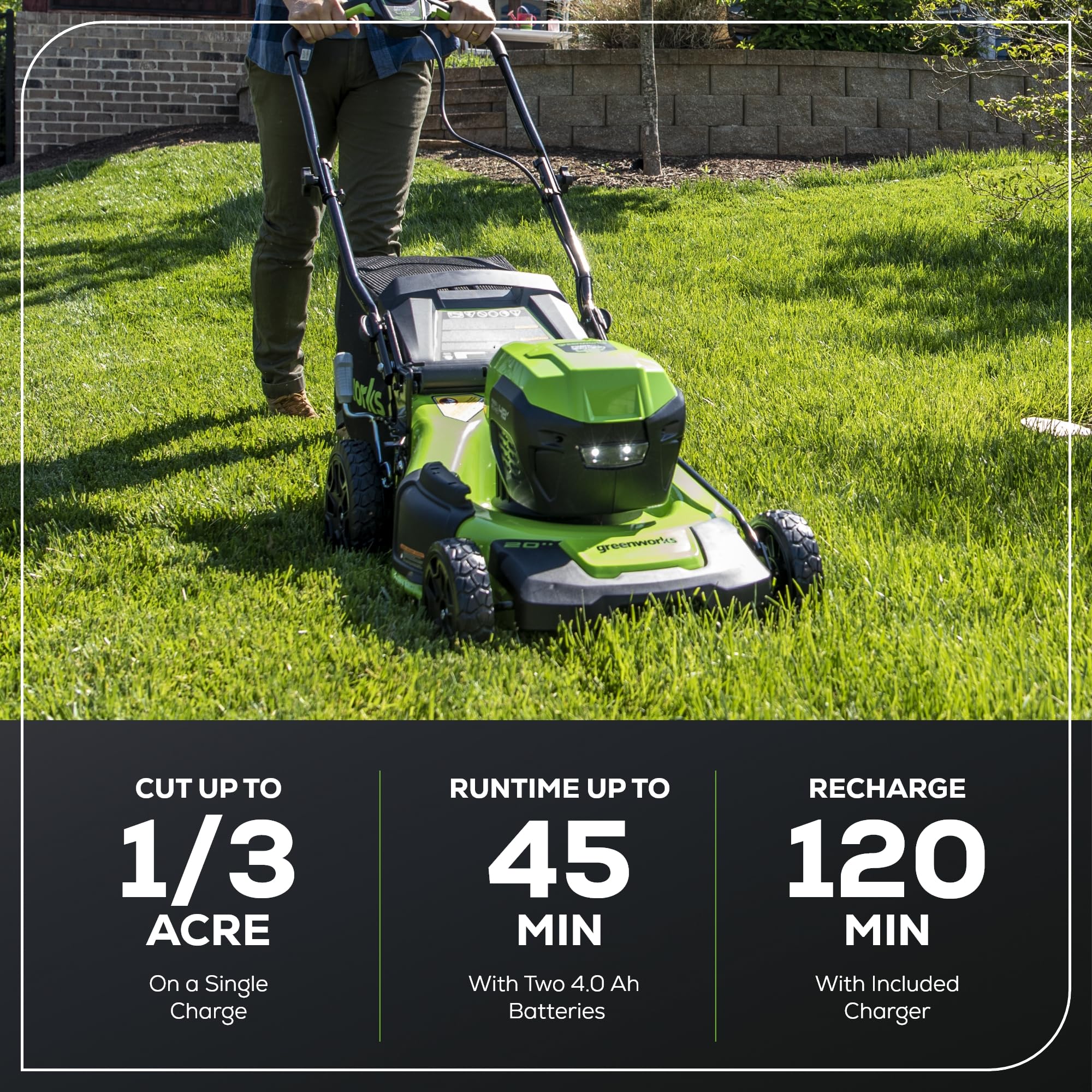 Greenworks MO48L4210 Cordless-Elec-Push-Mowers - View #3