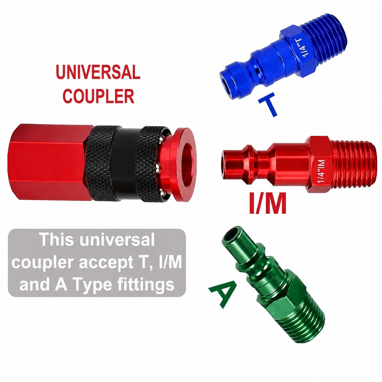 Misopily 15 Piece Universal Air Coupler and Plug Kit Quick Connect ...
