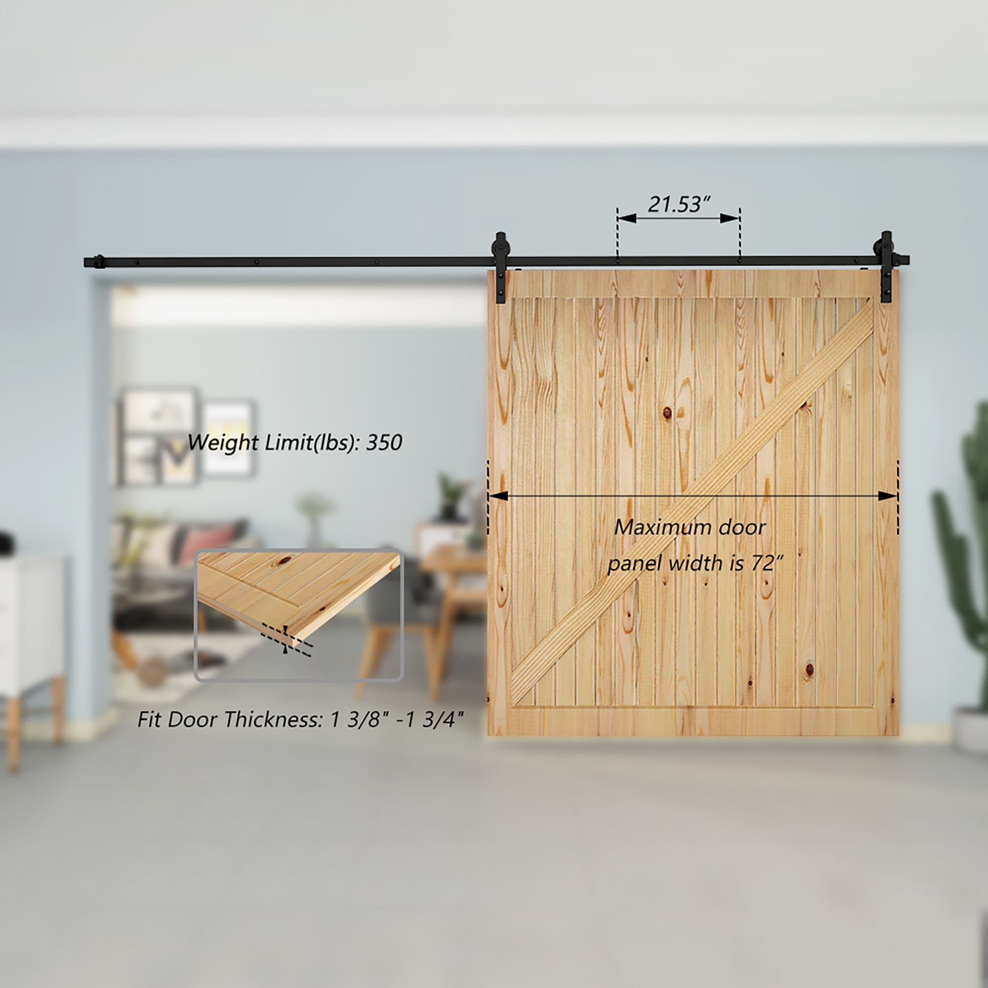 Clihome X0029GCZKH-LTC Barn-Door-Roller-Kits - View #7