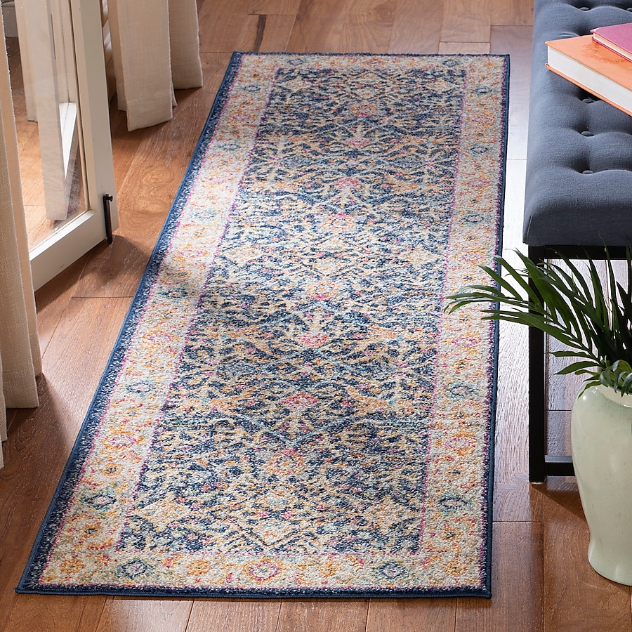 Safavieh Madison Toila 5 x 8 Navy/Creme Indoor Floral/Botanical Oriental Area Rug Safavieh Madison Toila 5 x 8 Navy/Creme Indoor Floral/Botanical Oriental Area Rug
