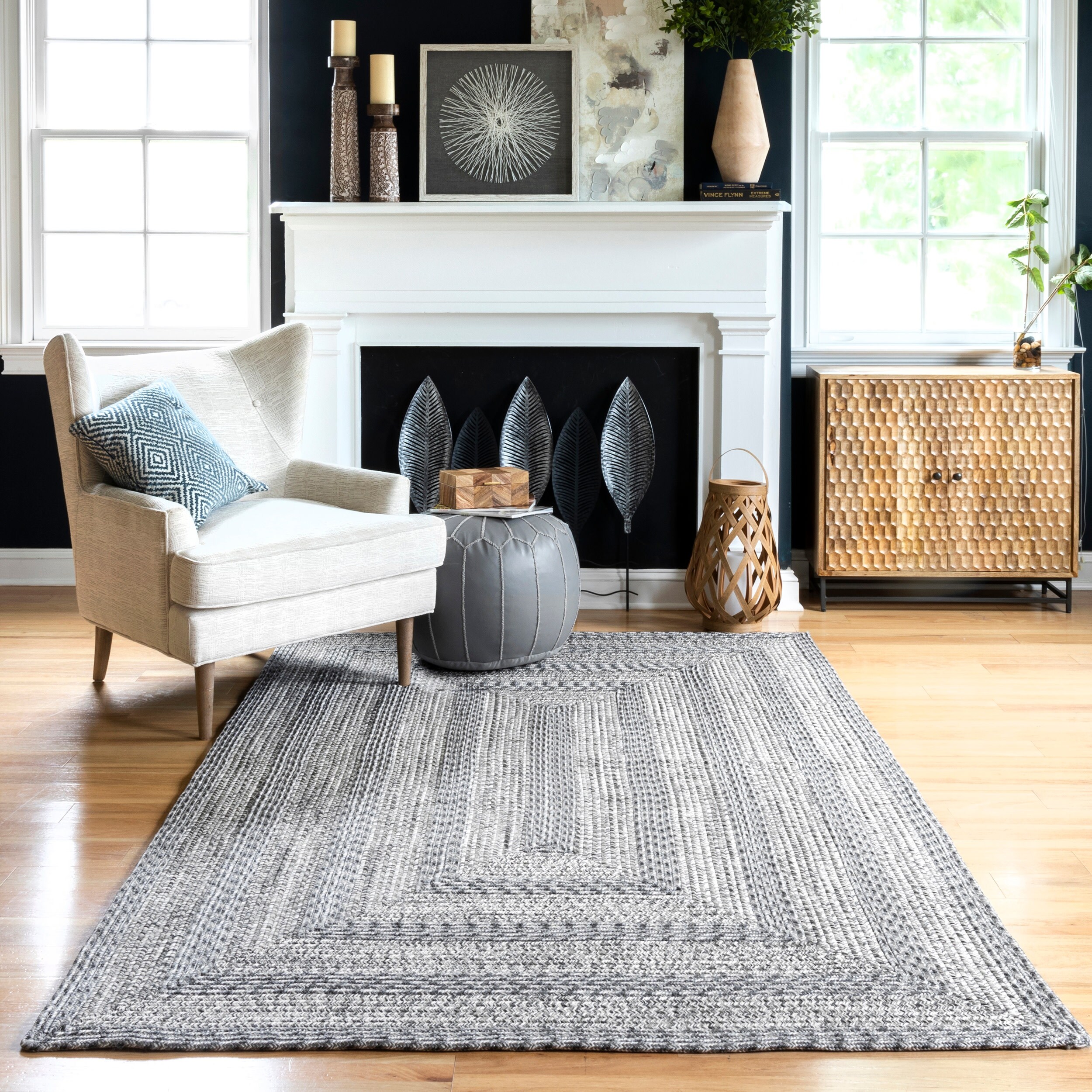 nuLOOM Festival 6 x 9 Salt and Pepper Oval Indoor/Outdoor Solid Coastal  Area Rug in the Rugs department at