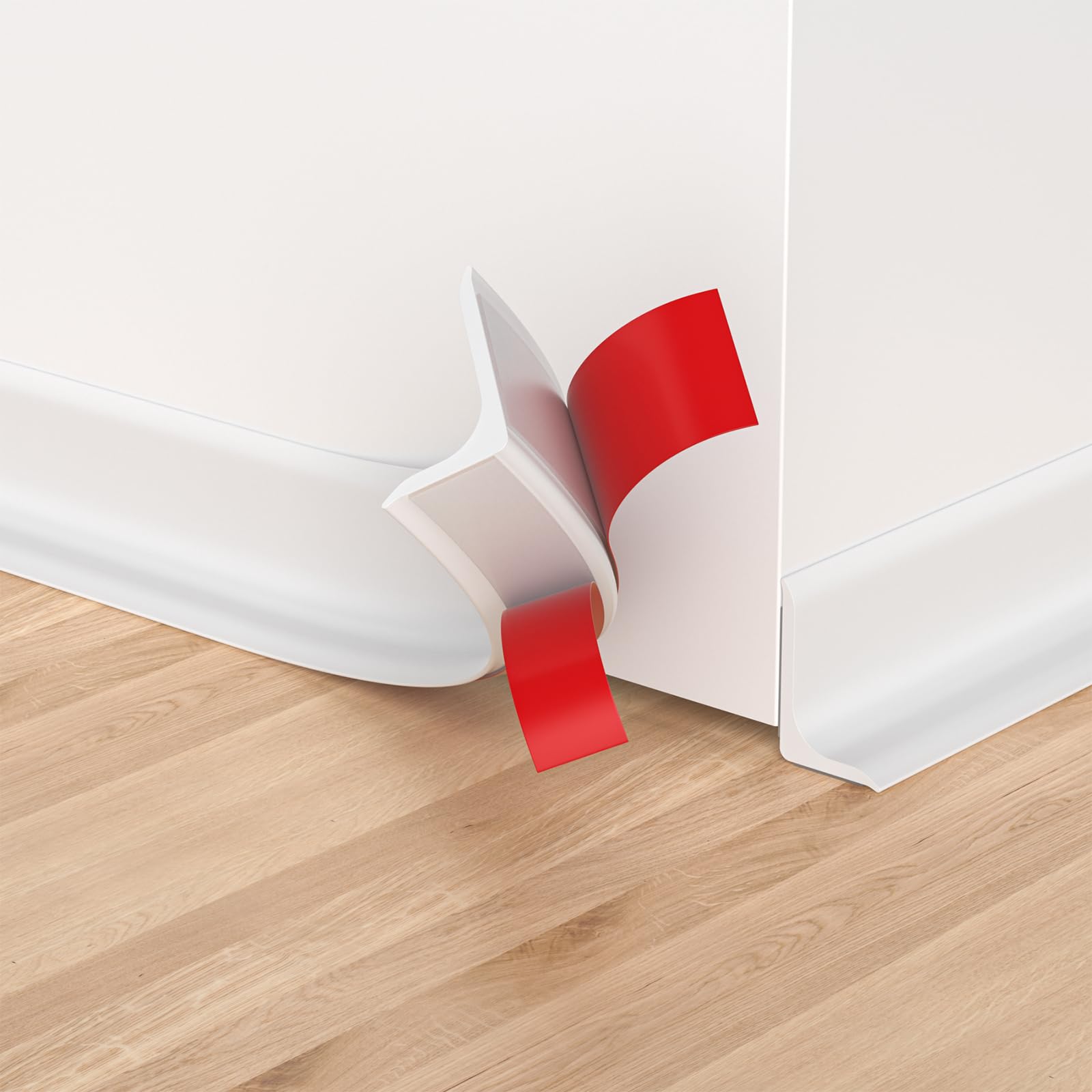 Justincity  Flexible Wall Base Baseboard Molding Trim Self Adhesive Vinyl Floor Wall Corner Moulding Trim White 20 Feet durable home and garden