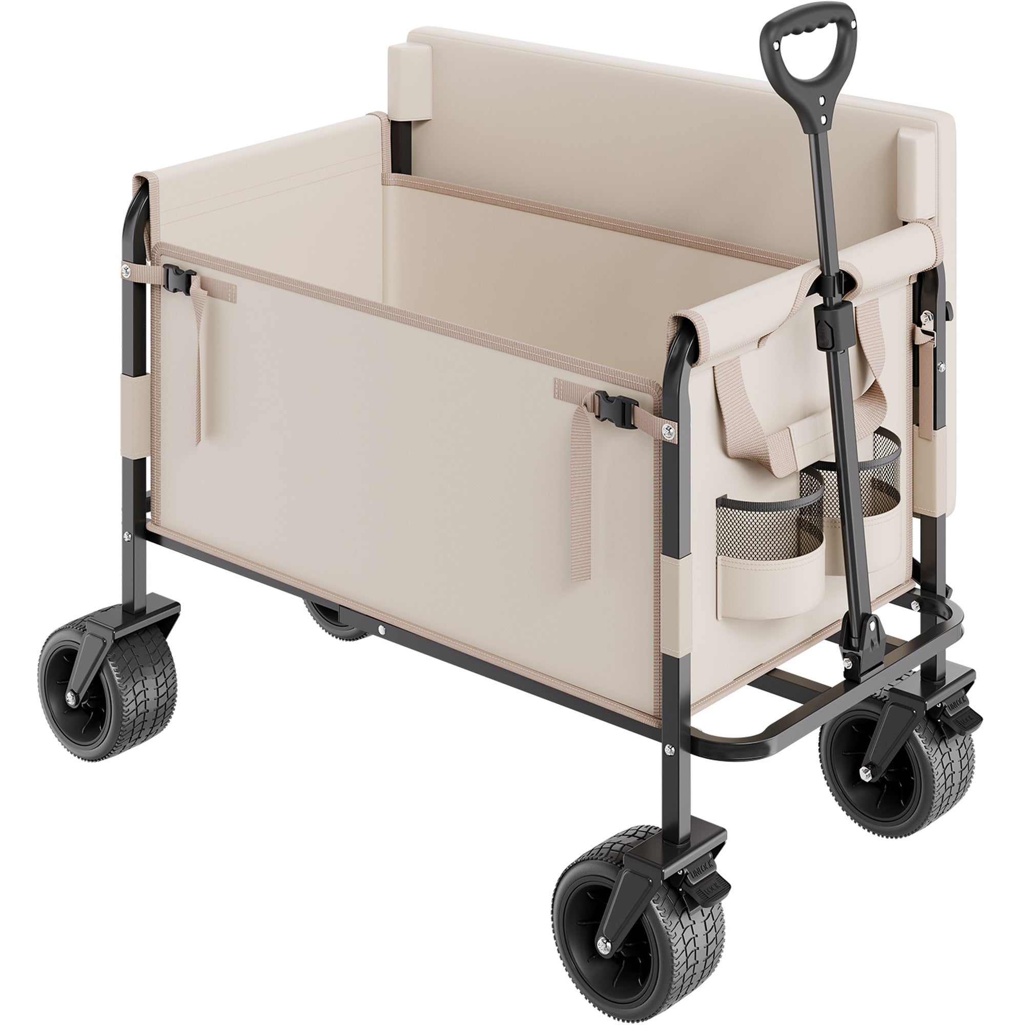 Misopily  Foldable Wagon Cart Converts to Sofa 550lb Capacity 29.72 x 16.14 x 11.81 in Storage Quick Fold for Camping Outdoor Events