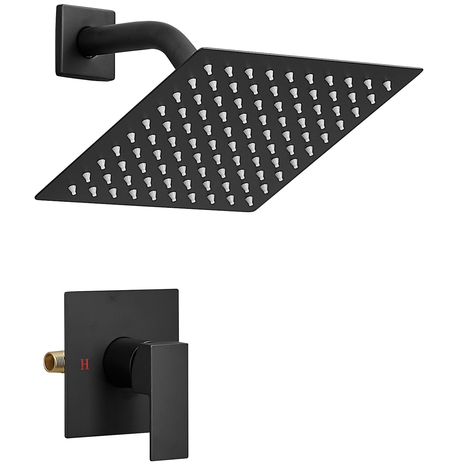 BWE A-95025-B Matte Black Waterfall Built-In Shower Faucet System with 2-way Diverter Valve Included )