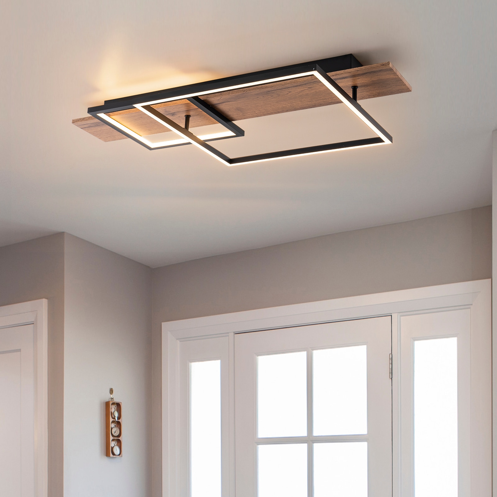 EDISLIVE Y81010000060478 Georgina 2 -Light 29.5-in Brown Integrated LED Semi Flush Mount Light