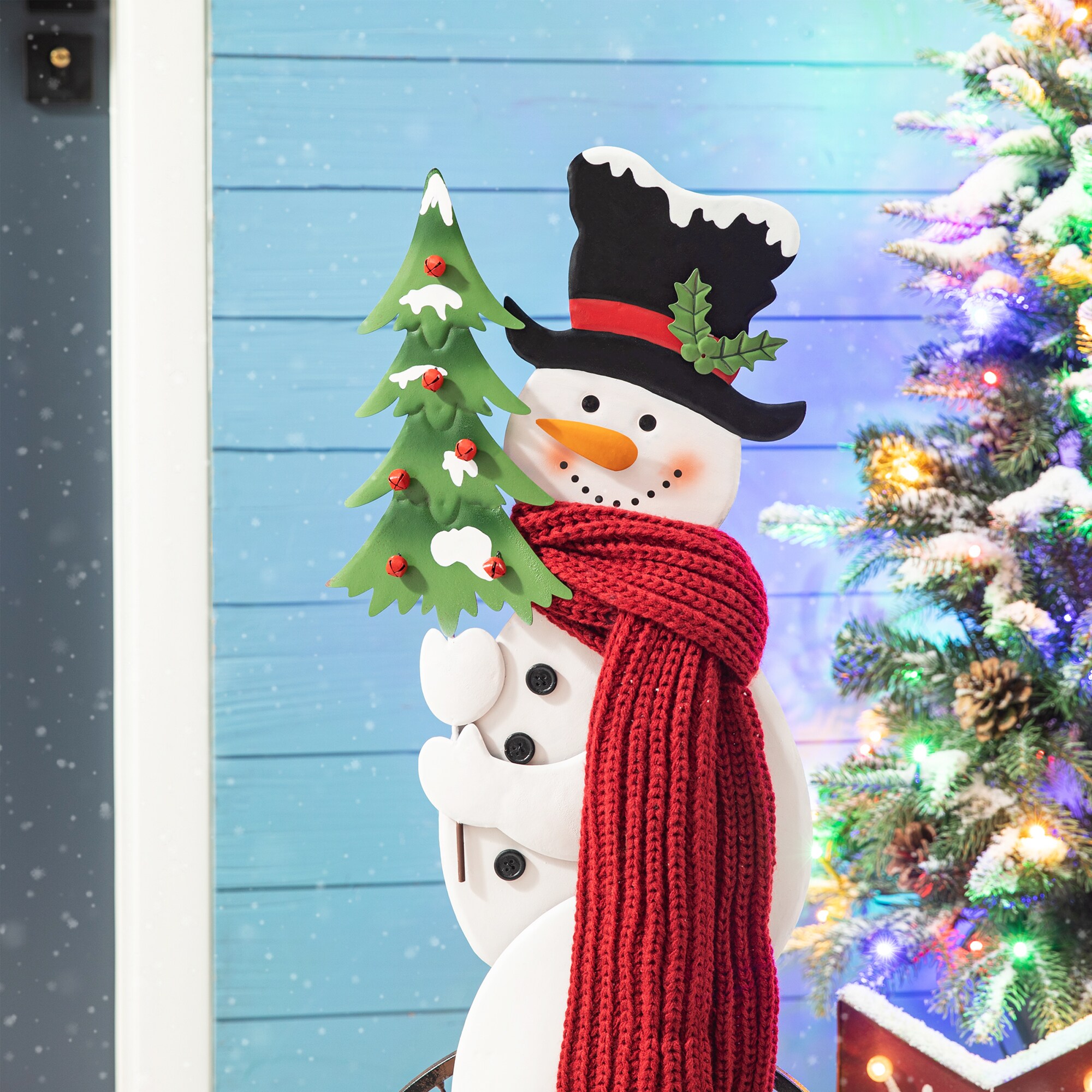 Glitzhome 32-in Snowman Free Standing Decoration at Lowes.com