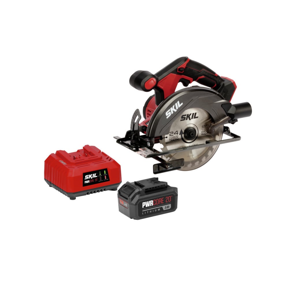 SKIL PWR CORE 20-volt 6-1/2-in Cordless Circular Saw Kit Circular Saw (1-Batteries Charger Included)