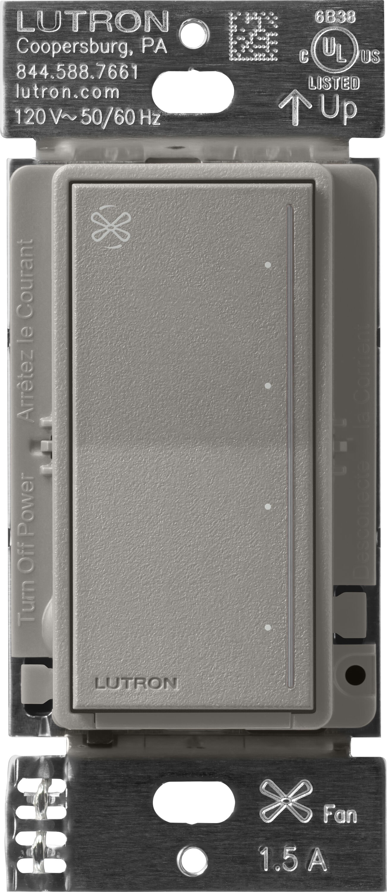 Lutron ST-FSQ-N-CS Sunnata Fan Control 1.5 -Amp 4-speed Touch Fan Control Cobblestone