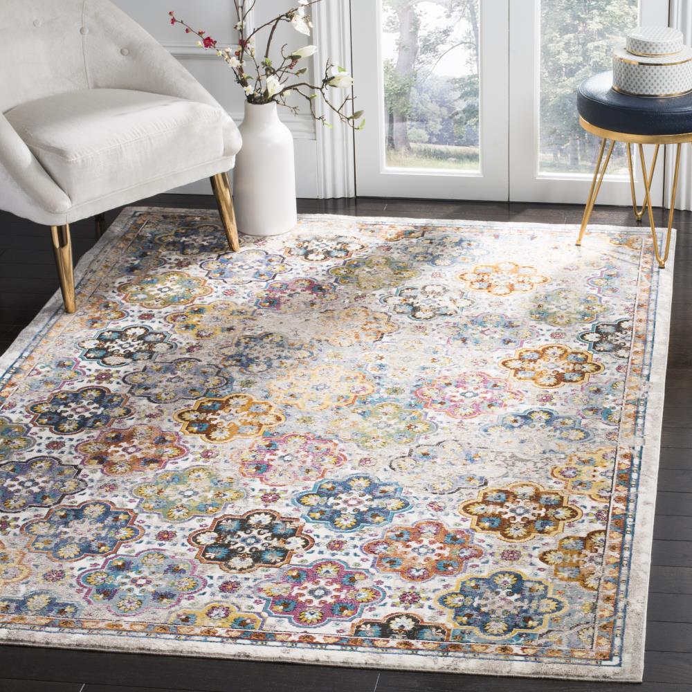 Aria Beige Multicolor Synthetic 8' x 10' Area Rug