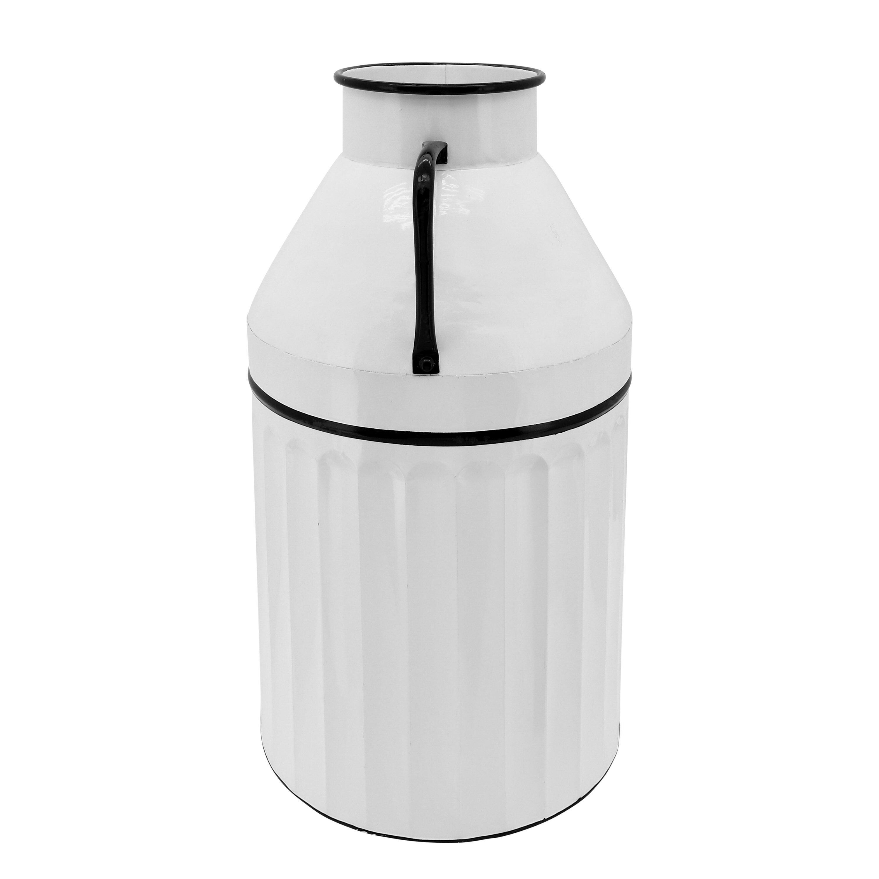 Sagebrook Home White Metal Modern Decorative Jar in the Decorative