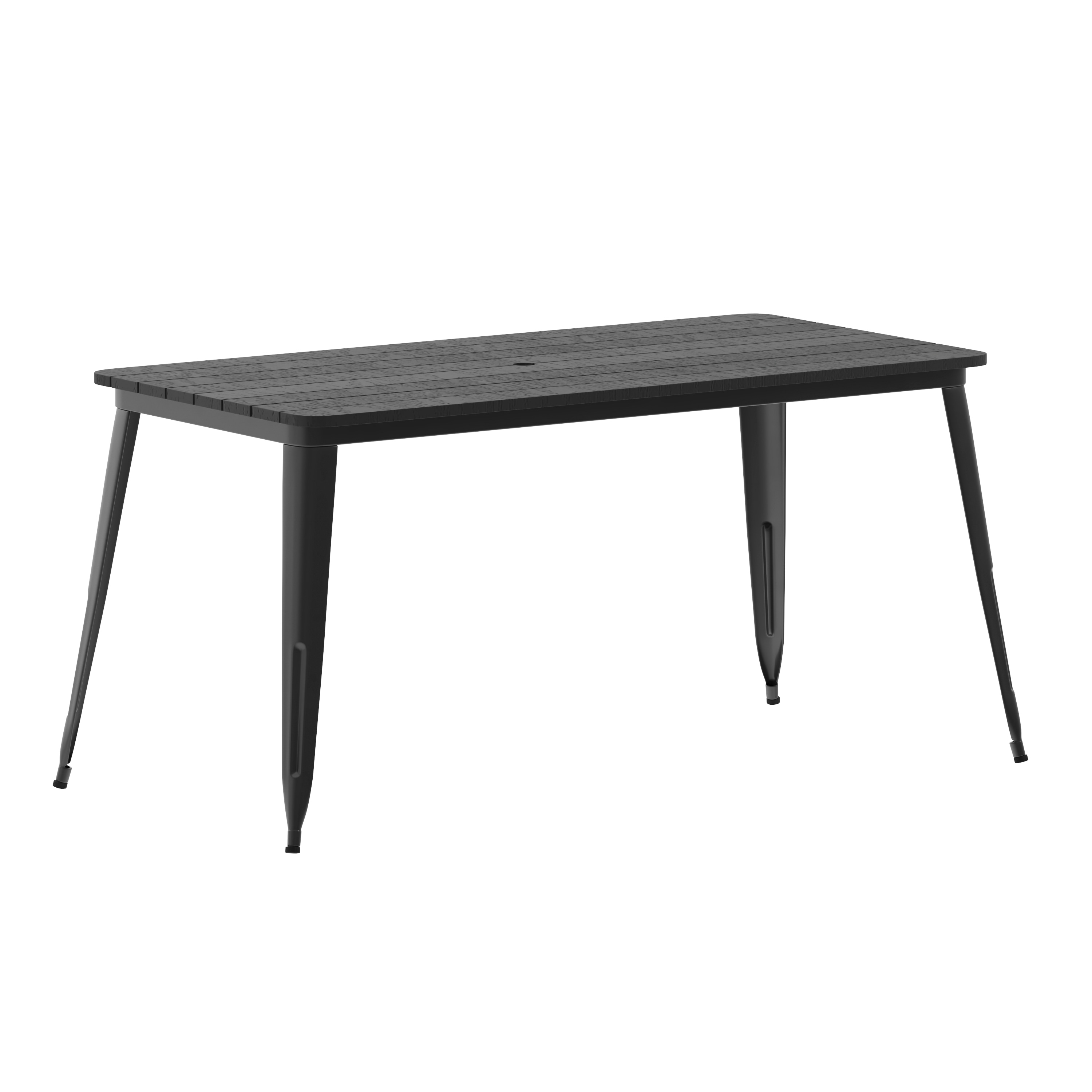 Taylor & Logan 196861109416 Ani Black Top/Black Frame Contemporary/Modern Dining Table, Resin with Black Steel 60-Inches L x 30-Inches H