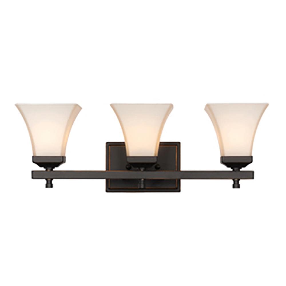 Lucid Lighting 20413 ROB 21.5-in 3 -Light Oil-rubbed Bronze Transitional Vanity light