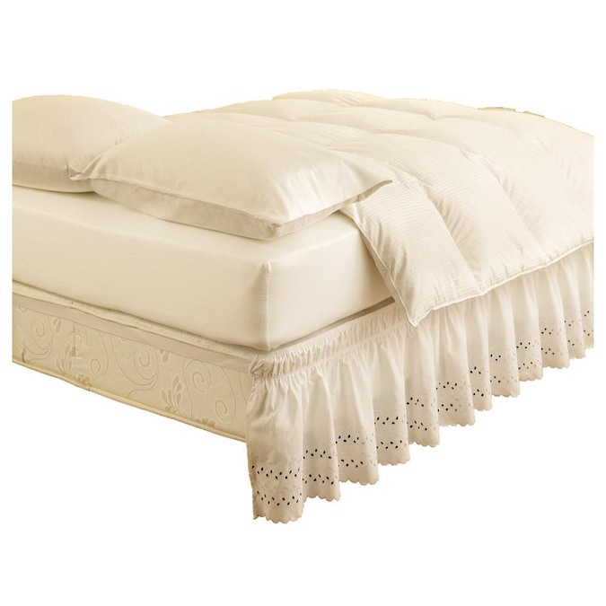 Easy Fit Ivory Twin 15 In Bed Skirt, Ivory Twin Bed