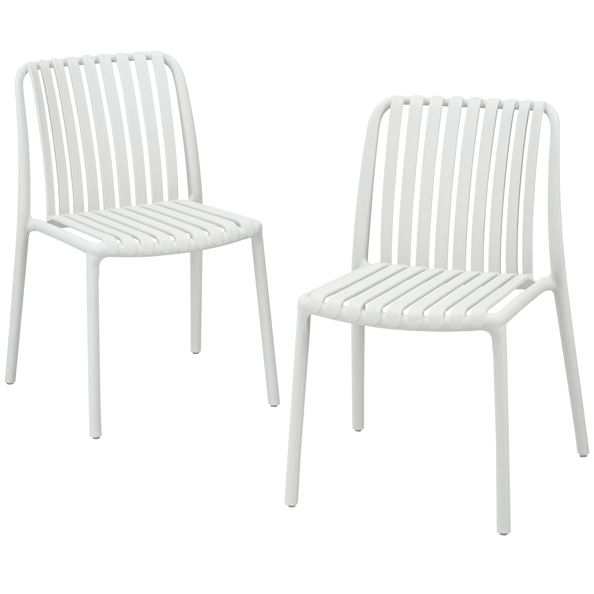 Werph DAA2W 2 -Piece White Patio Dining Set 2 Stackable Stationary Chairs