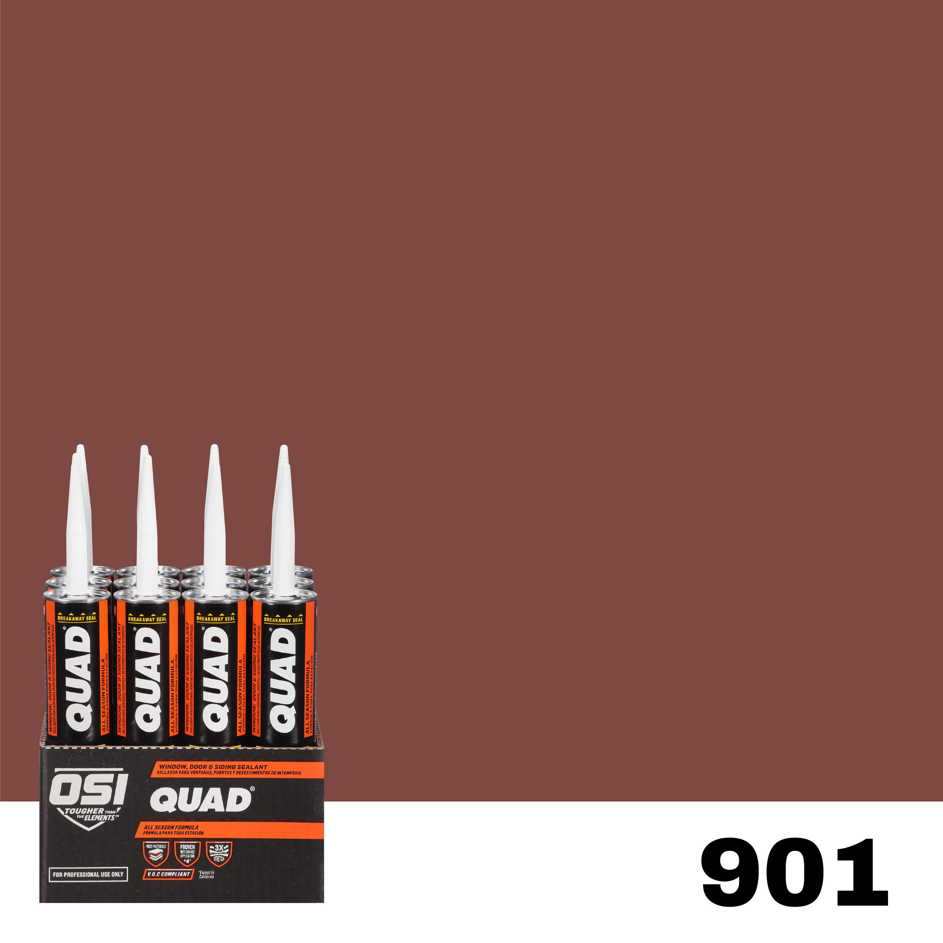 OSI 1637283 Quad 12 -Pack 10-oz Window door Red 901 Paintable Solvent Caulk