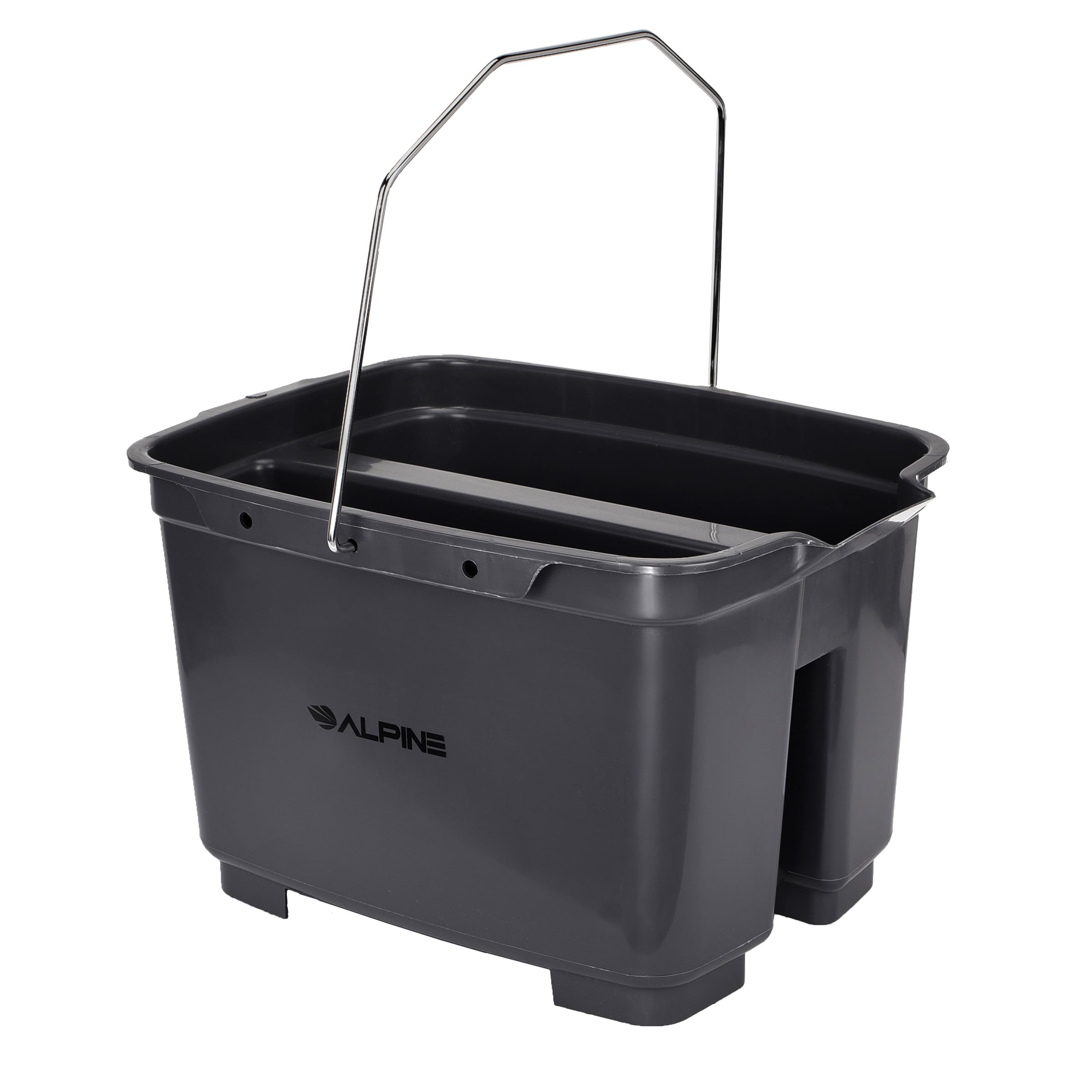 Alpine Industries 2-Compartment Polypropylene Cleaning Caddy at