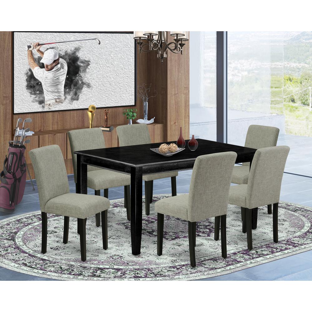 East West Furniture DUAB7-BLK-06 Dining-Sets - View #2