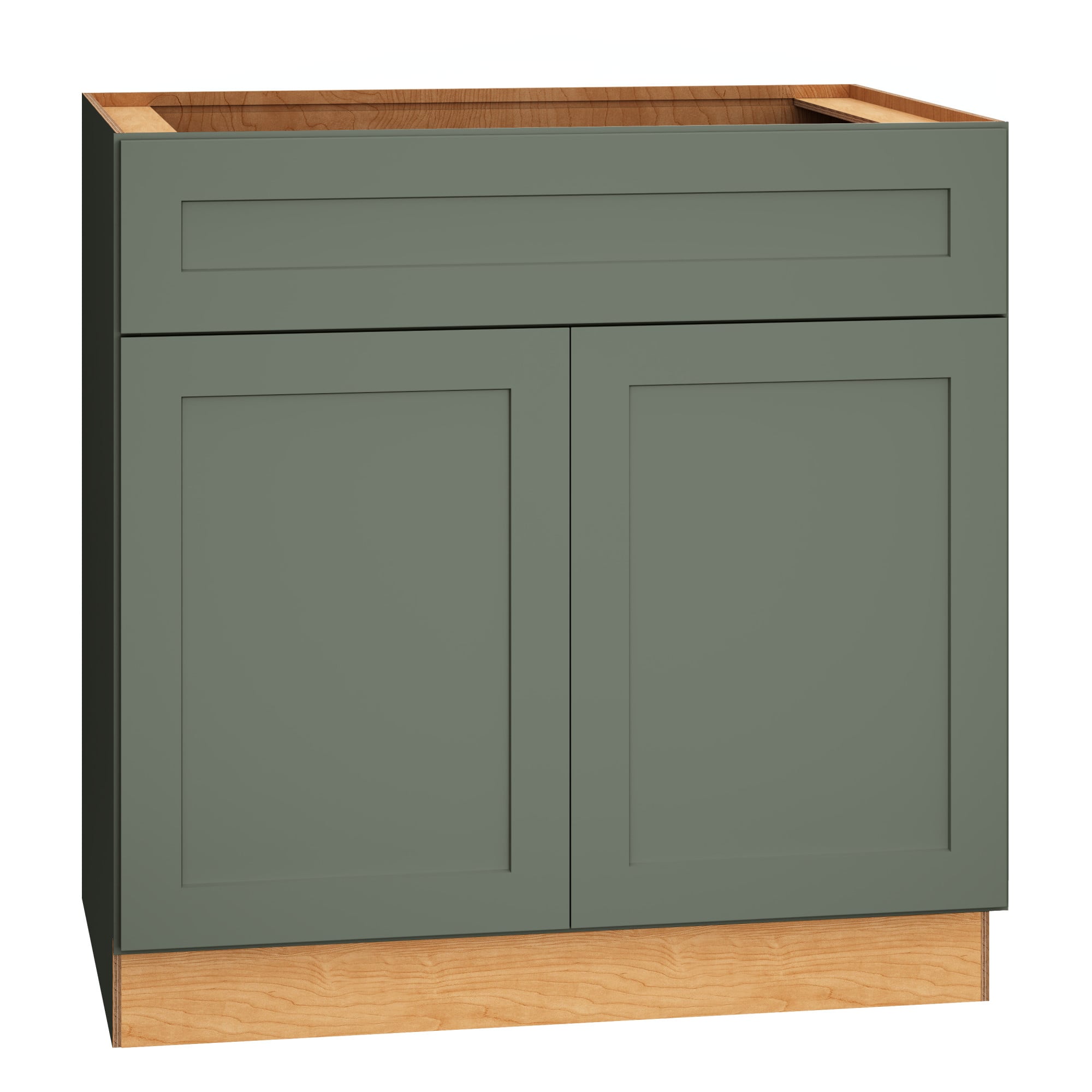 Diamond Express Jamestown 36-in W x 34.5-in H x 24-in D Retreat Green Base Fully Assembled Plywood Cabinet Recessed Panel Shaker