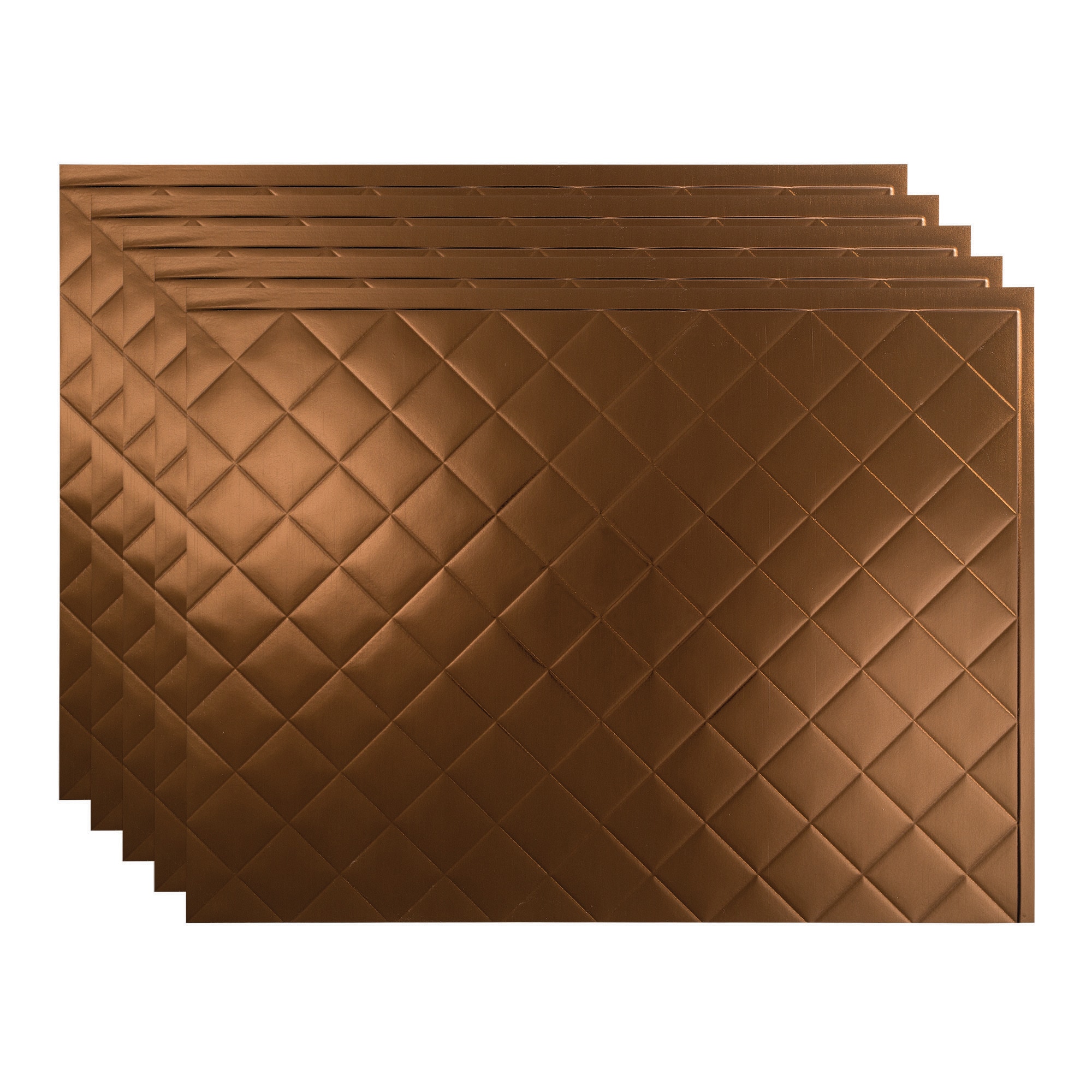 Fasade PB5426 Quilted 18.25-in x 24.25-in Vinyl Oil Rubbed Bronze Backsplash Panels 5.0 -Pack