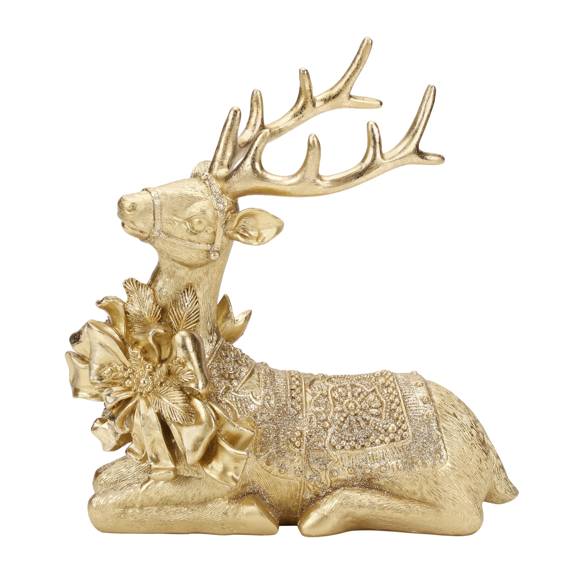 Allen+Roth Christmas Stocking Holder Gold Metallic Cast Metal Deer Reindeer 