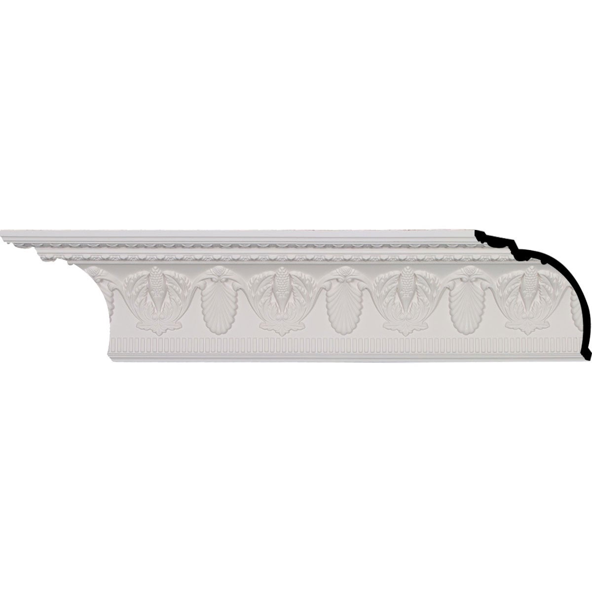 Ekena Millwork 687388 Harvest 8-7/8-in x 7-ft 10-1/2-in Primed Urethane Crown Moulding 12 -Pack
