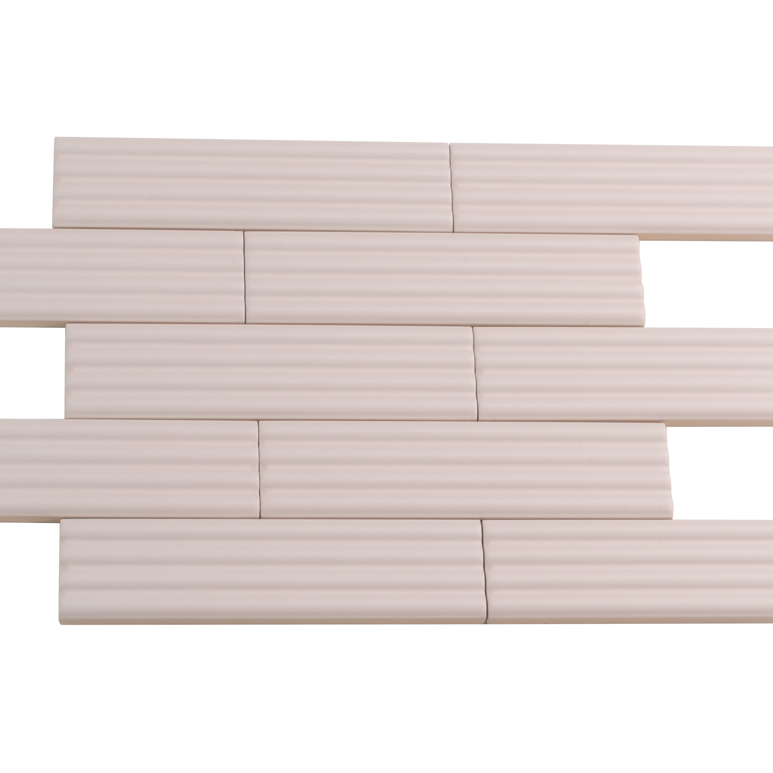Matte Pink Ceramic Subway Tile Trim 1.97'' x 7.87''
