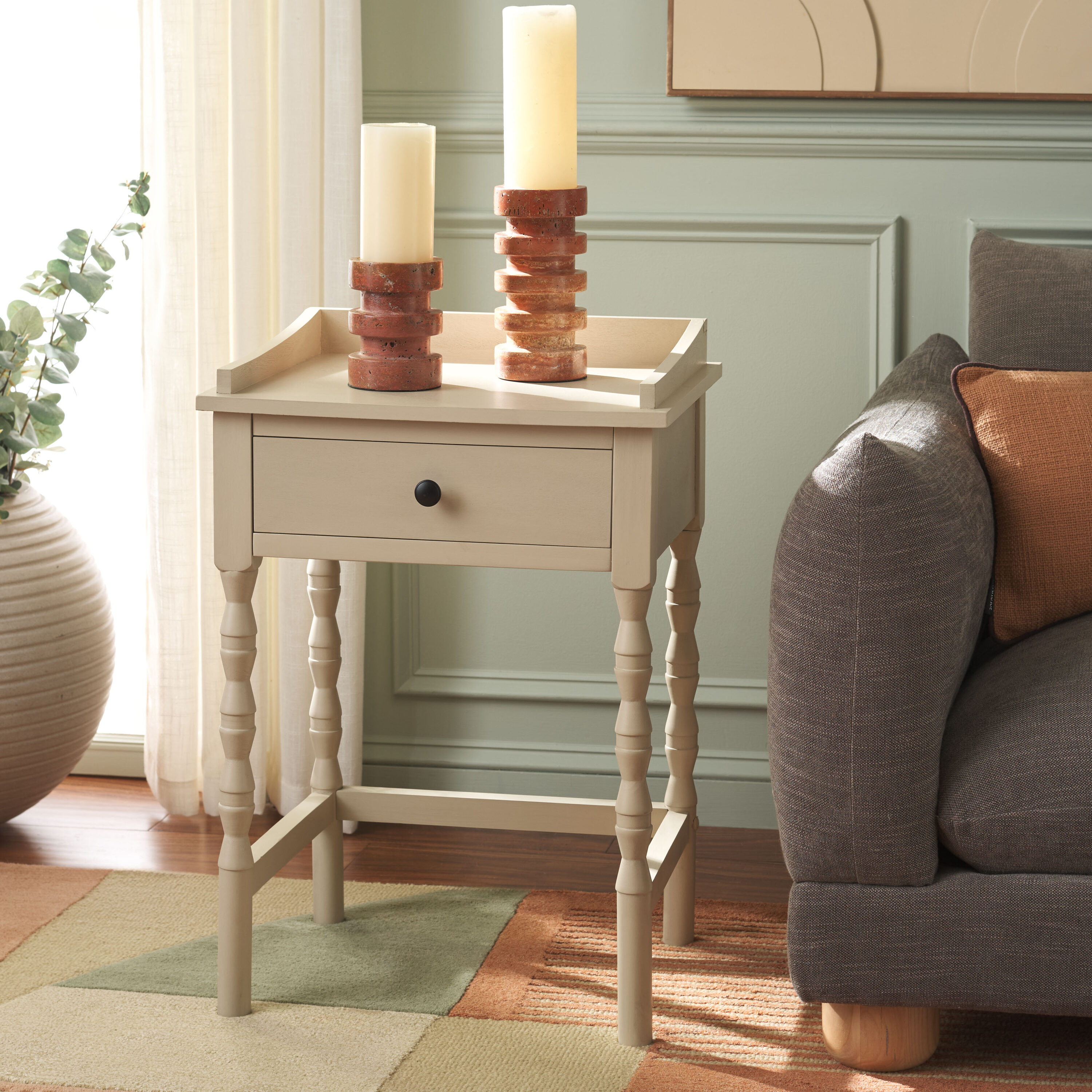 Safavieh ACC5737A Country Water Based Paint Pine Accent Table Set with Storage