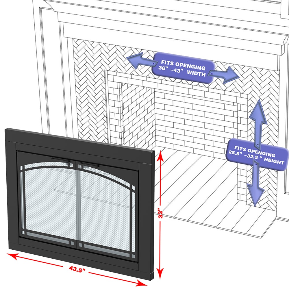 allen + roth FPDL309ORB Glass-Fireplace-Doors - View #10