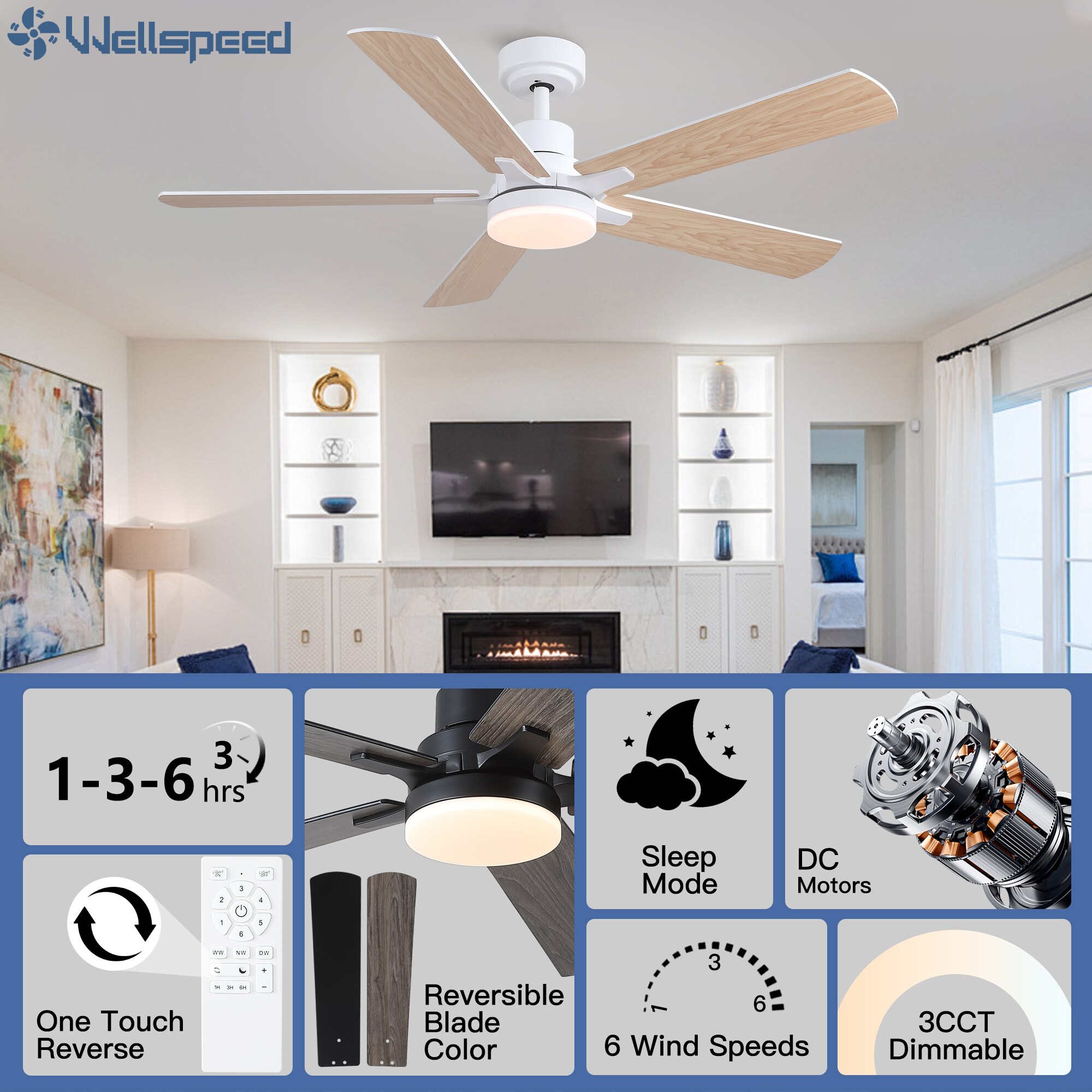 Wellspeed 2PLSDY1170WH52 Ceiling-Fans - View #9