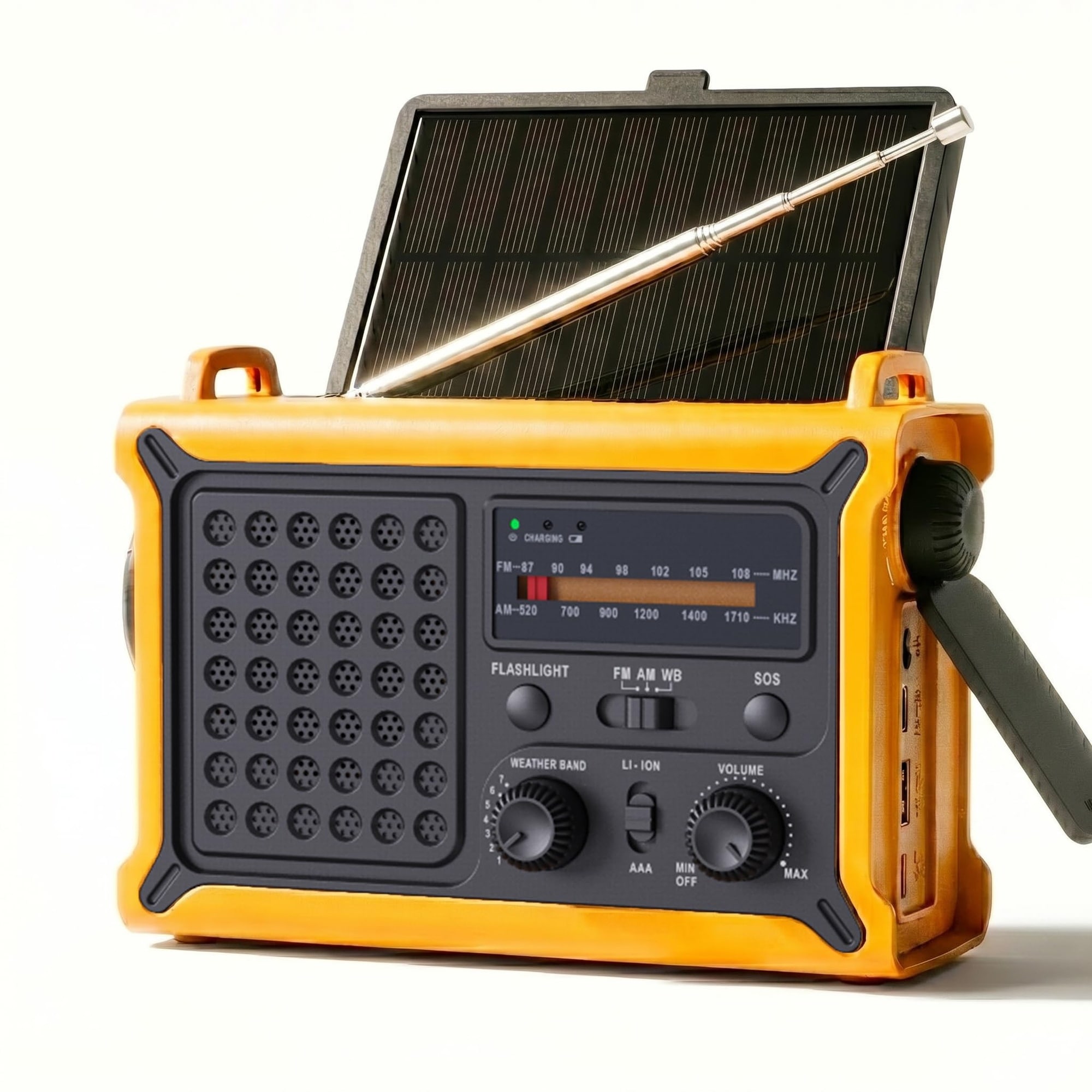 JVFCXXV  NOAA Weather Radio with power cell Solar and Hand Crank Charging 5W Flashlight Reading Lamp Cell Phone Charger SOS for Emergency Camping