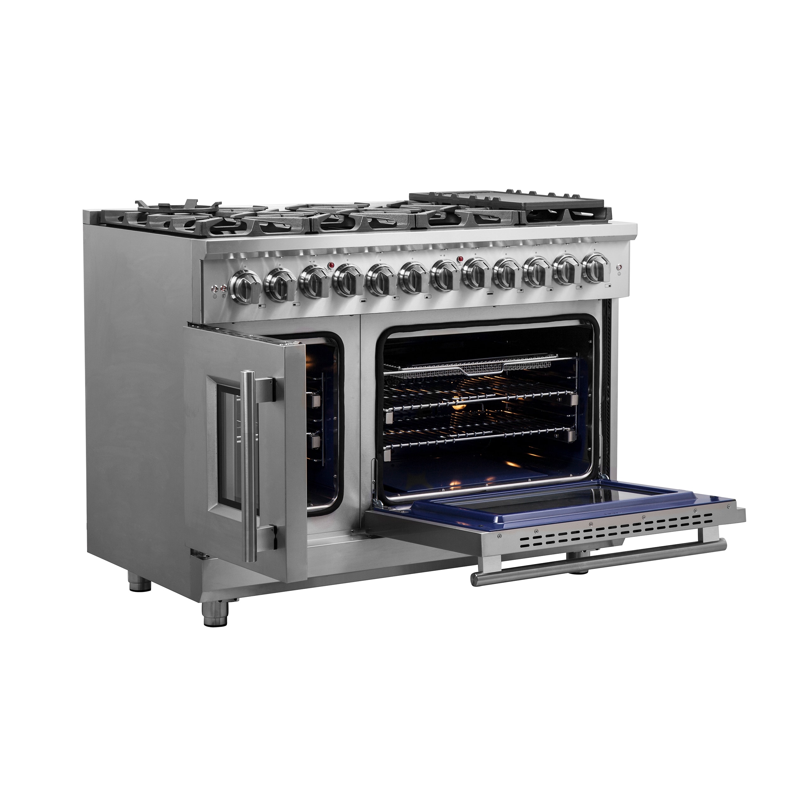 Massimo 48-inch Stainless Steel Dual Fuel Range with 8 Burners