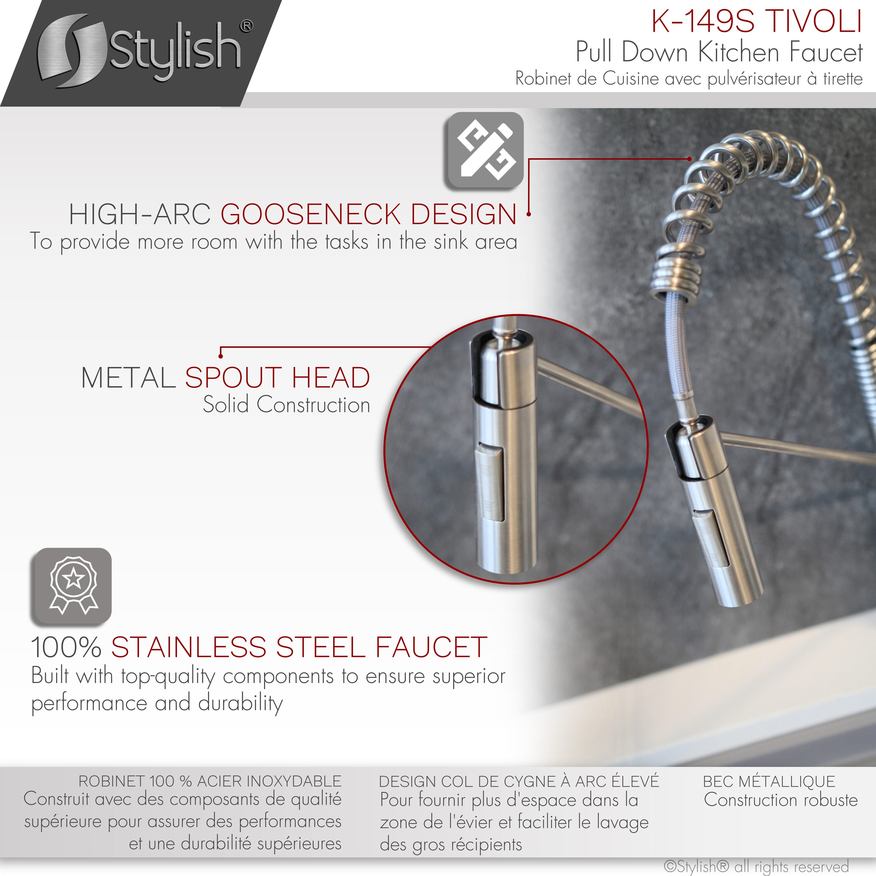 Stylish K-149S Kitchen-Faucets - View #8