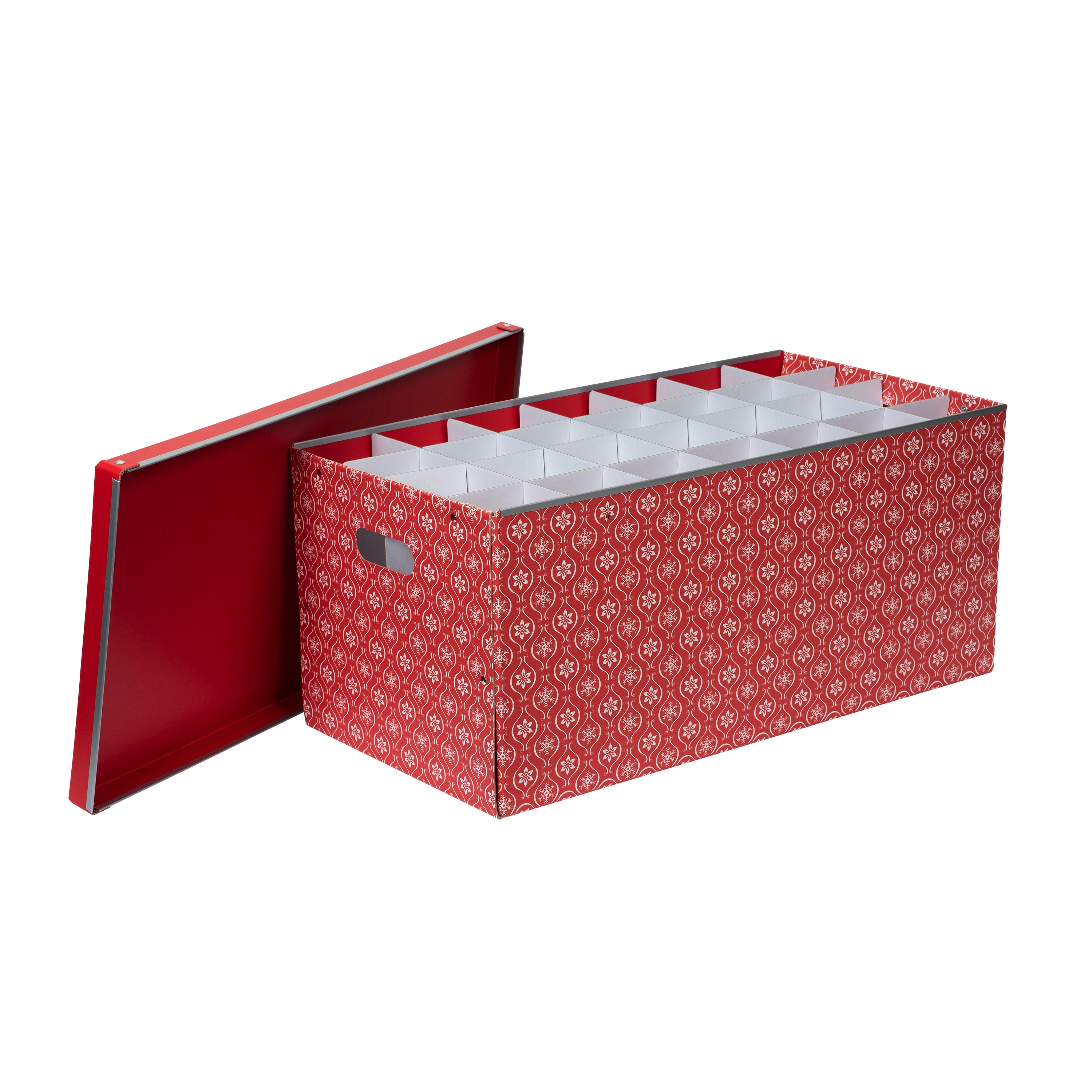 Ornament Storage Box with 48 Compartments and Dividers, Red Canvas -  AliExpress