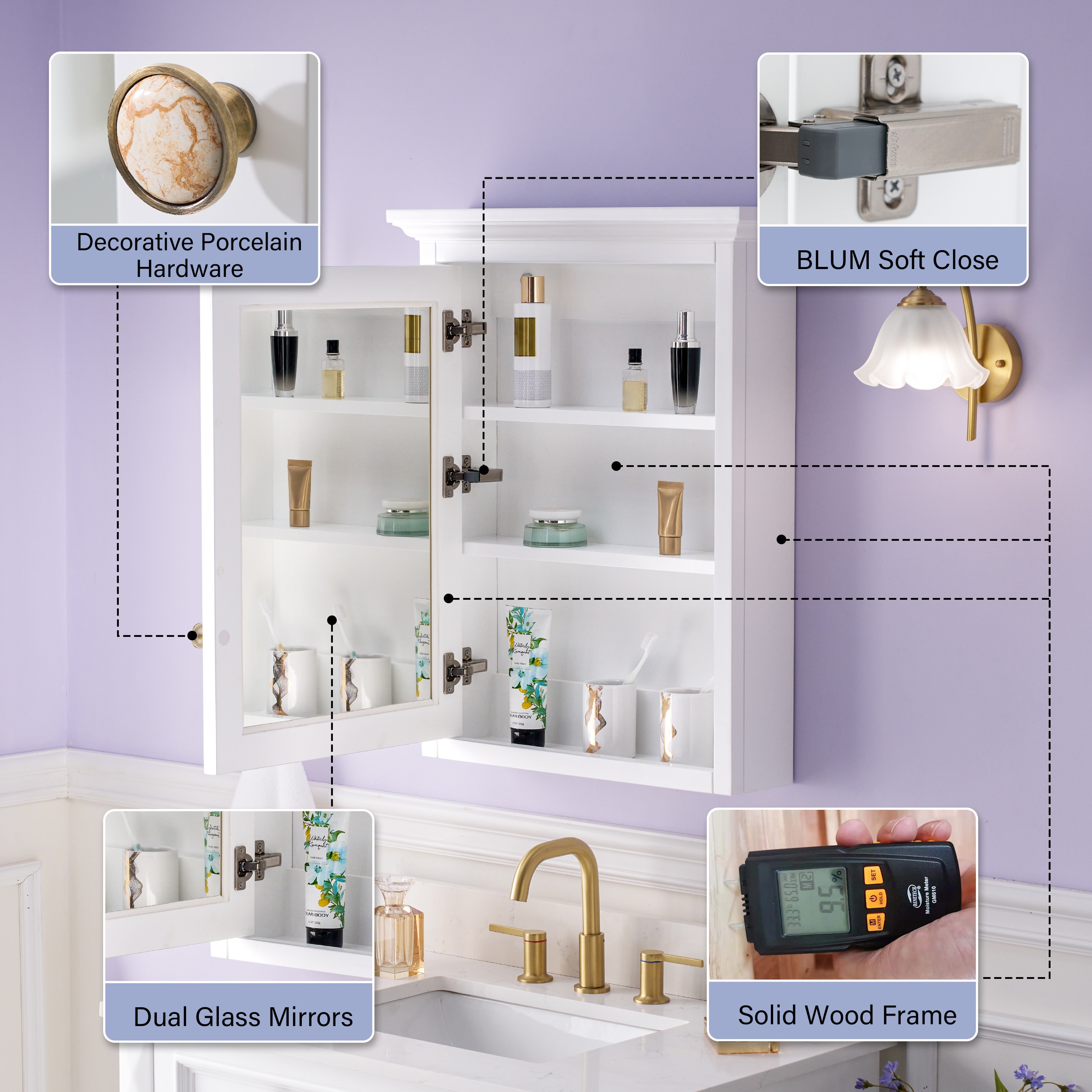WELLFOR EX3BMFL-40-24 Bathroom-Medicine-Cabinets - View #12