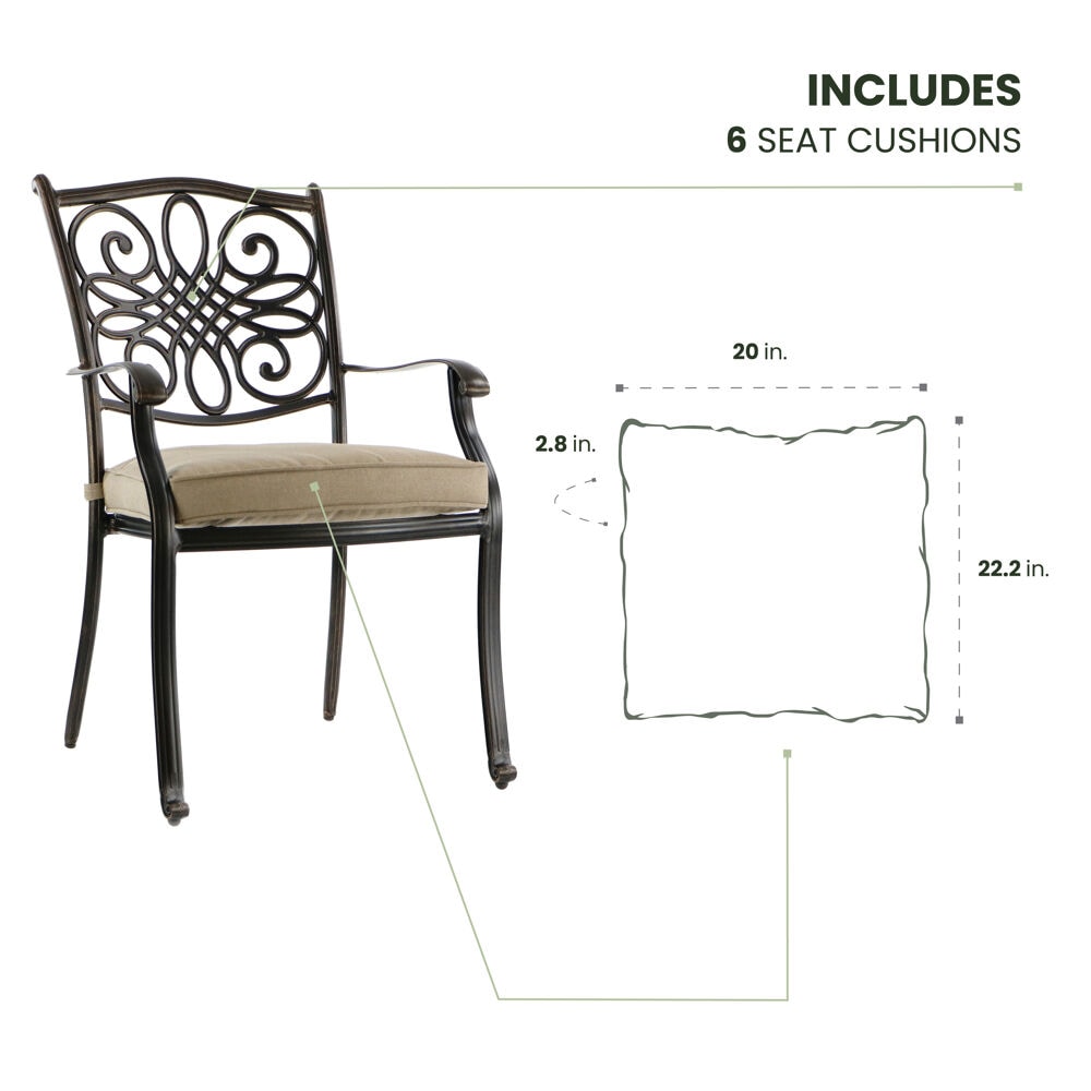 Hanover TRADDN6PCCUSH-TAN Patio-Furniture-Cushions - View #3